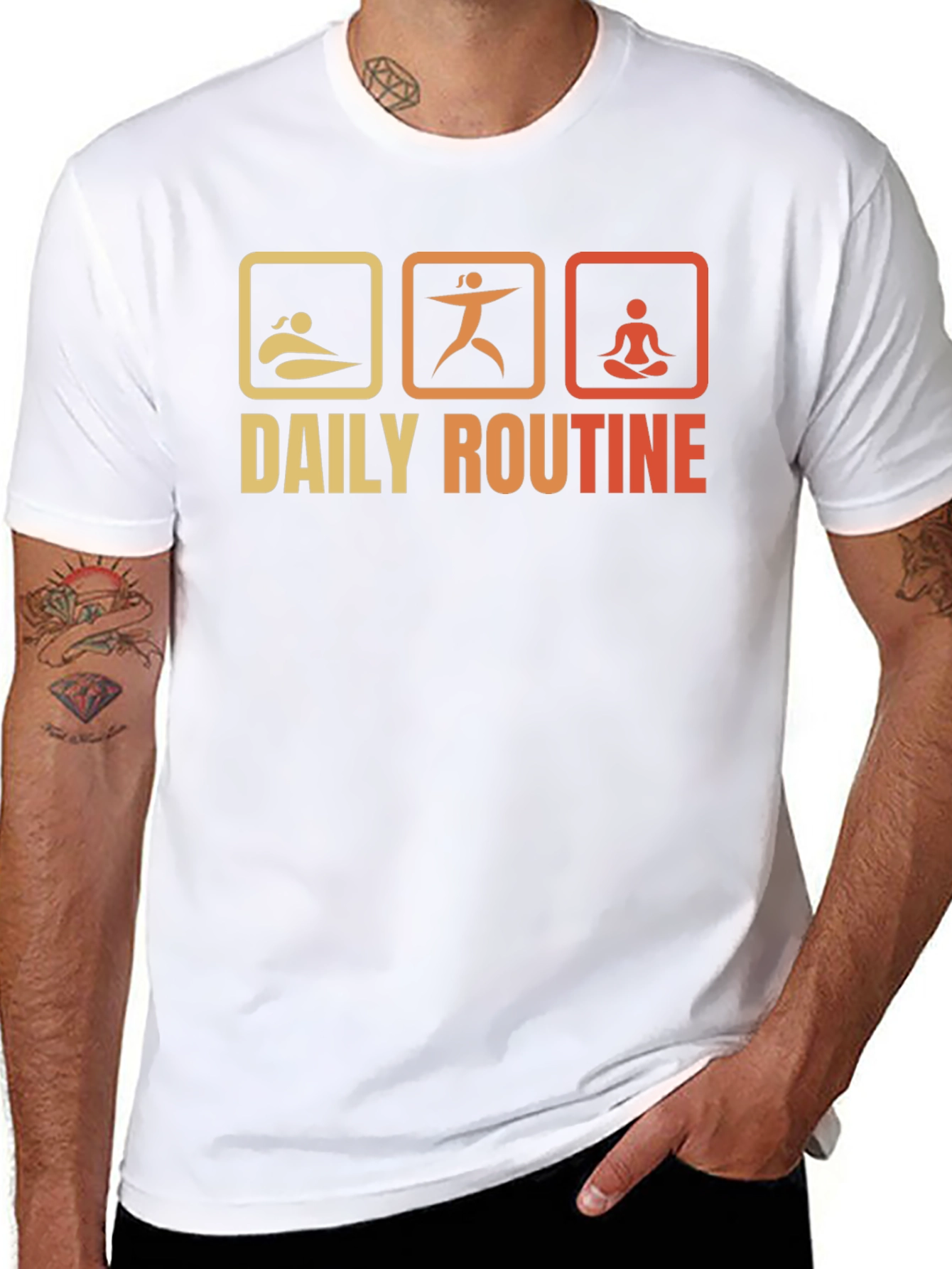 Daily Routine T-Shirt - Swim Exercise Meditate