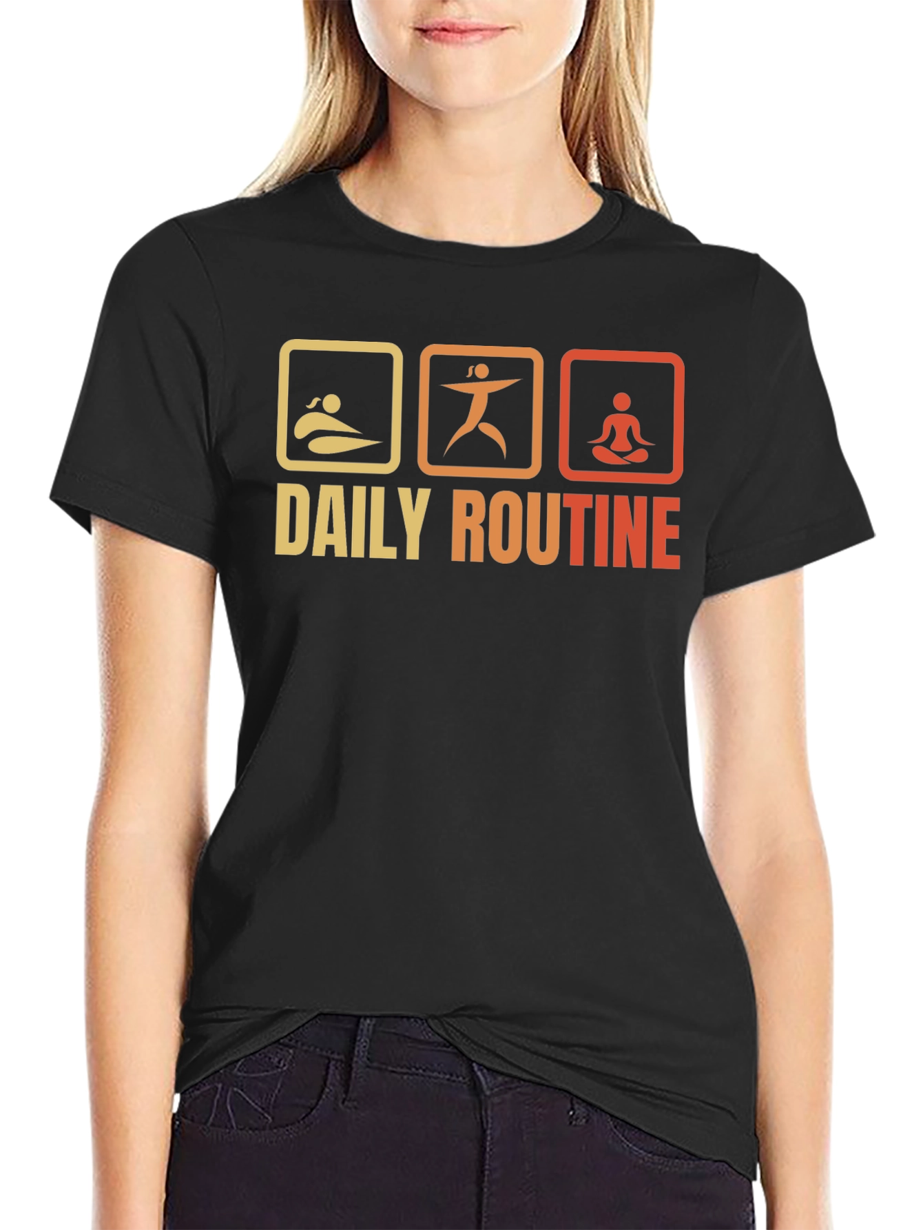 Daily Routine T-Shirt - Swim Exercise Meditate