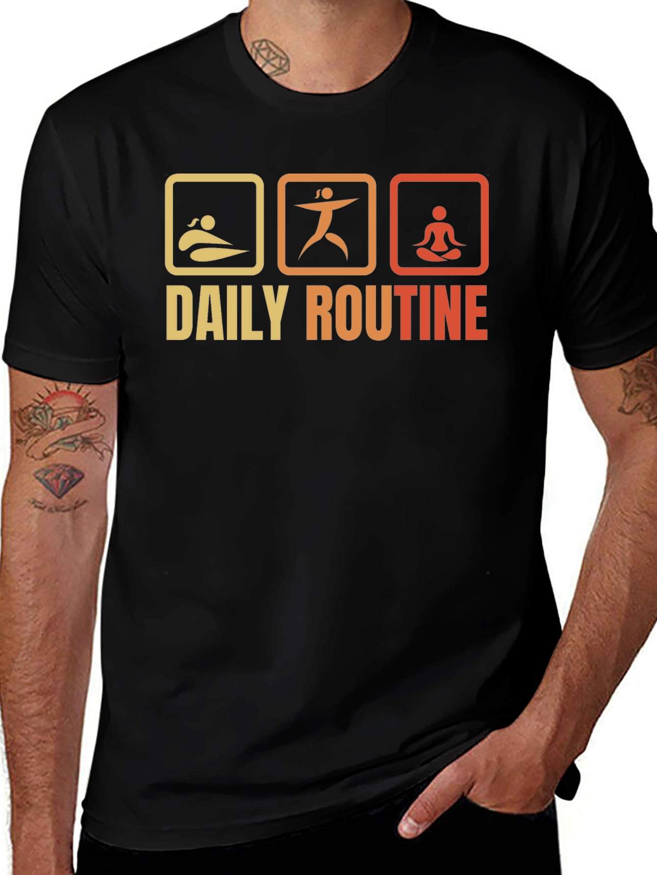 Daily Routine T-Shirt - Swim Exercise Meditate