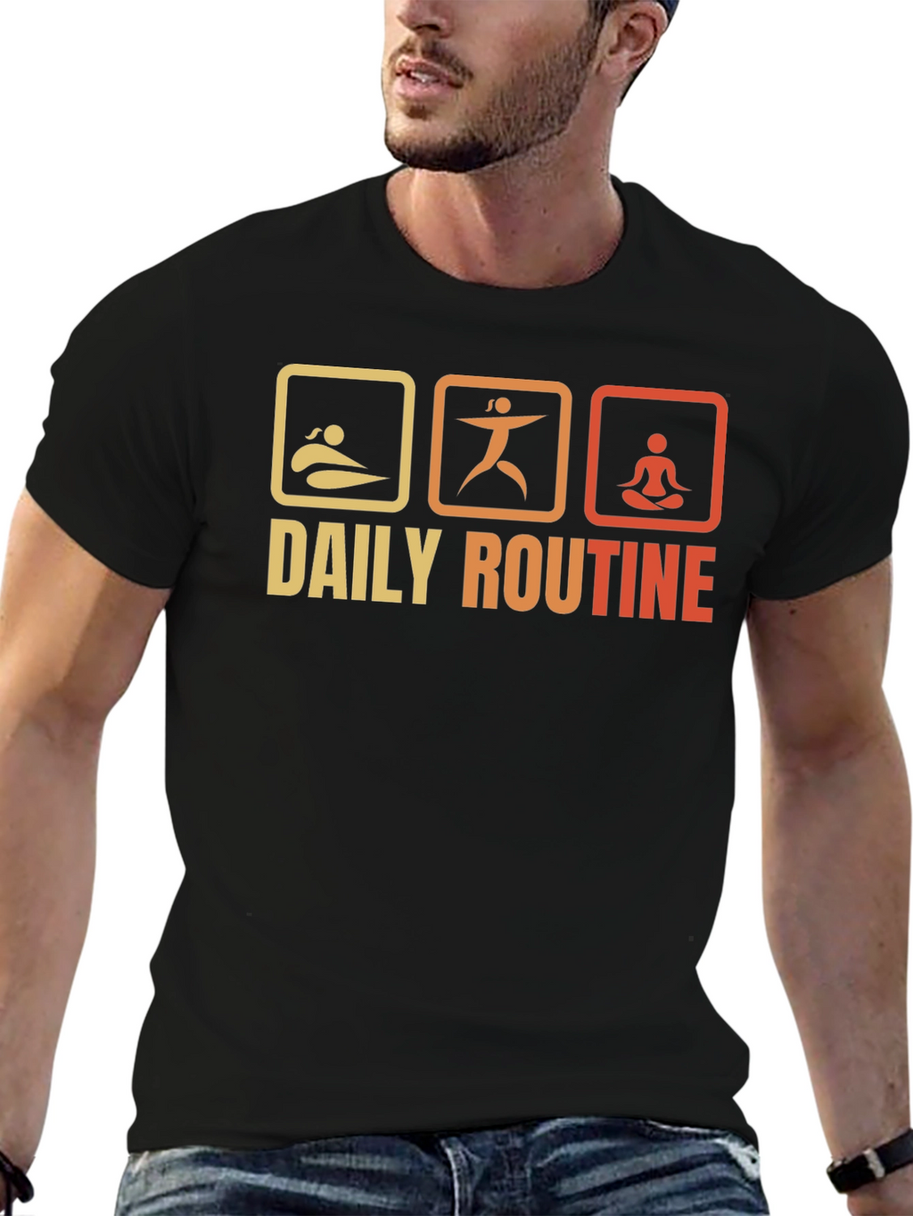 Daily Routine T-Shirt - Swim Exercise Meditate