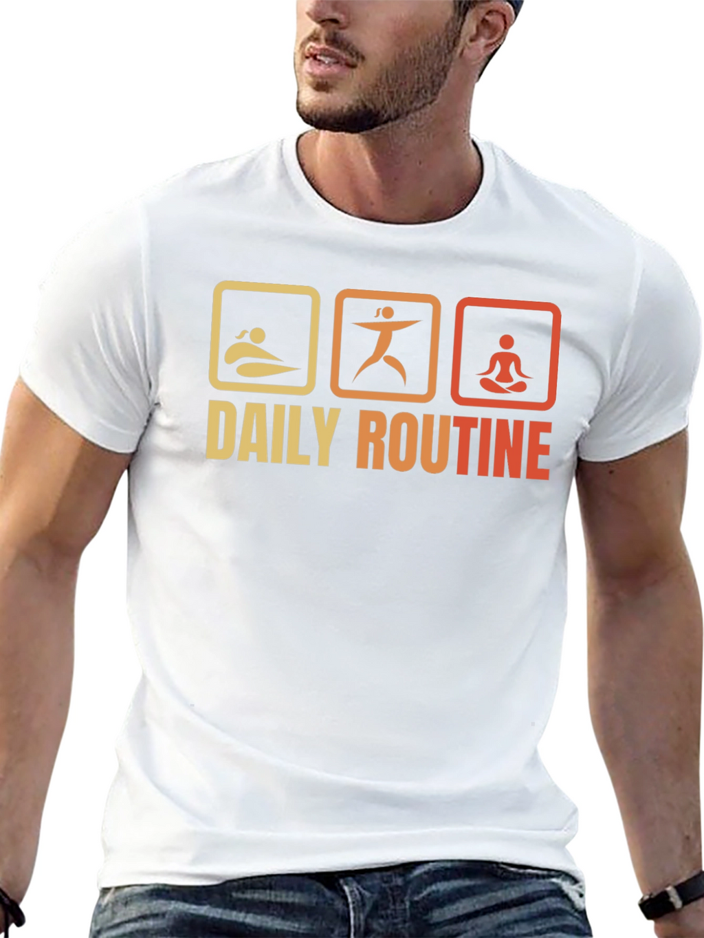 Daily Routine T-Shirt - Swim Exercise Meditate