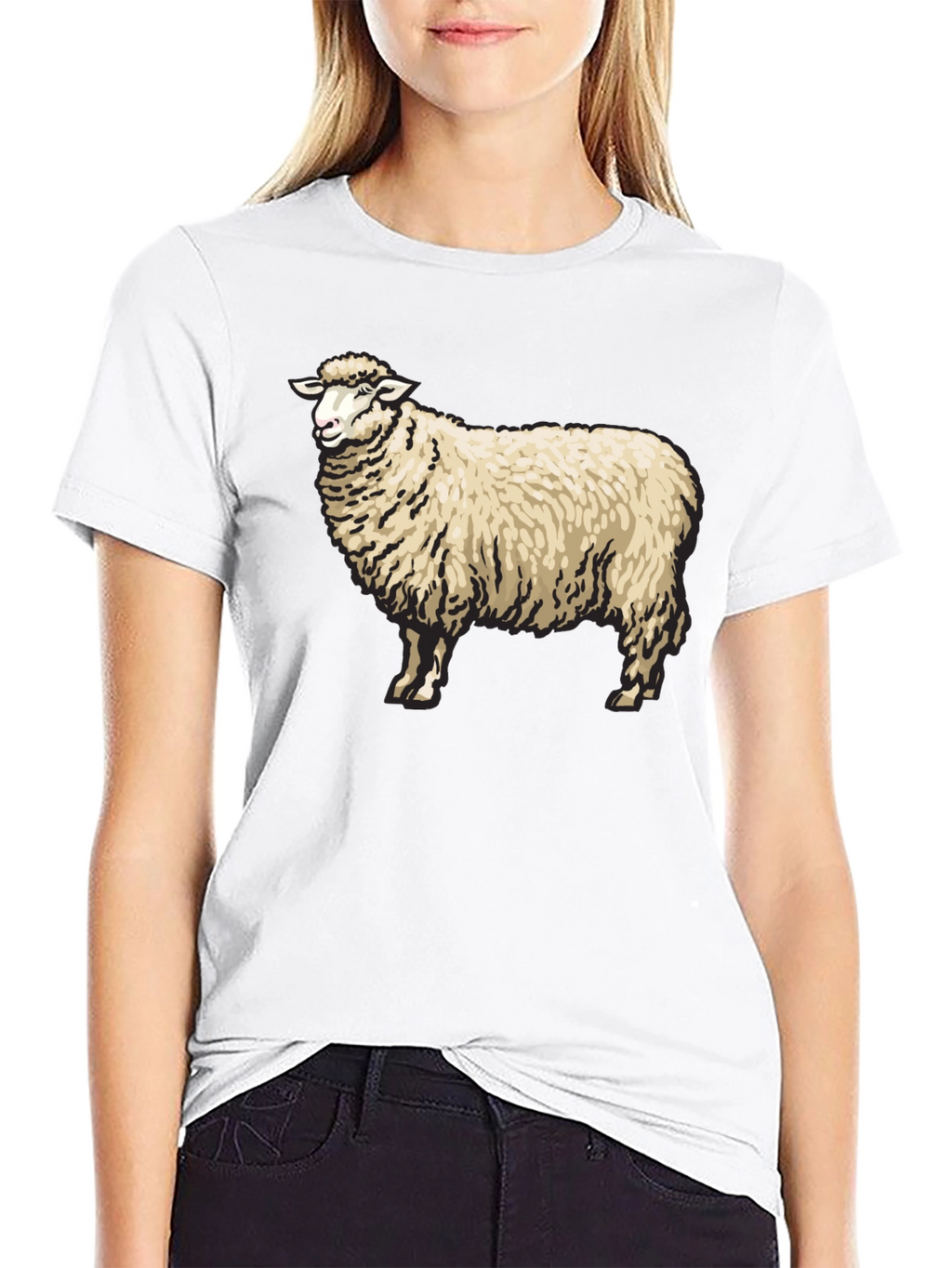 Sheep Graphic Black T-Shirt