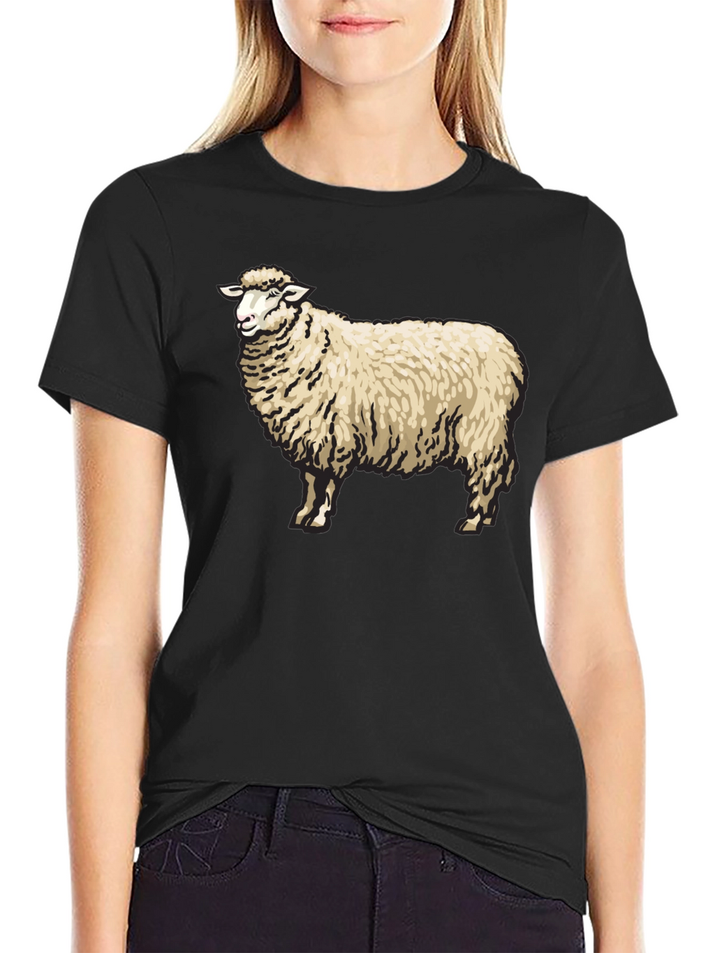 Sheep Graphic Black T-Shirt