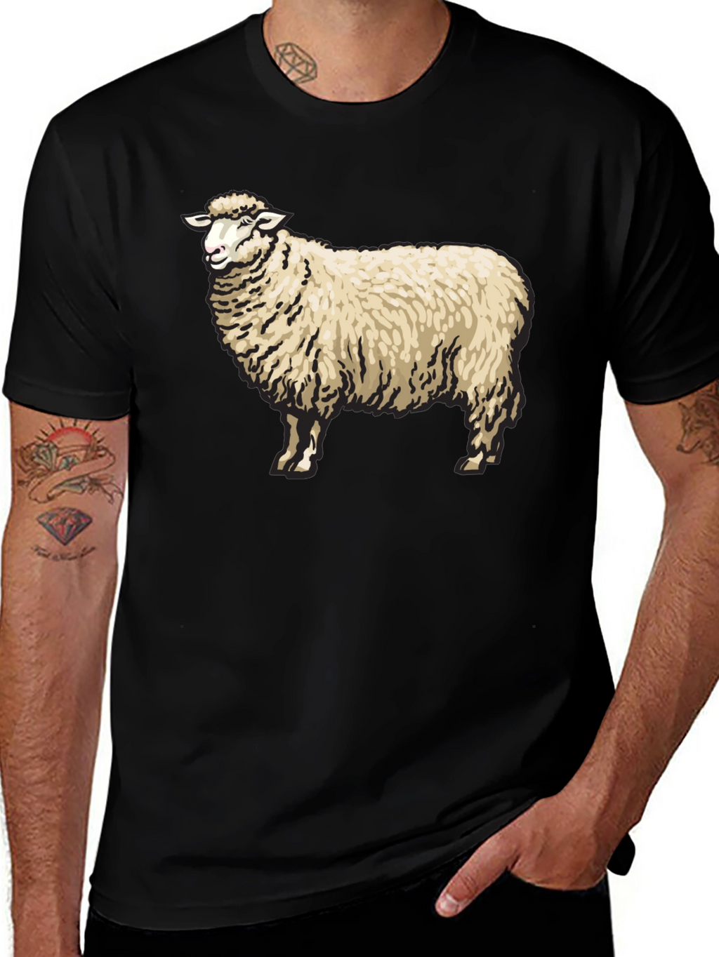 Sheep Graphic Black T-Shirt
