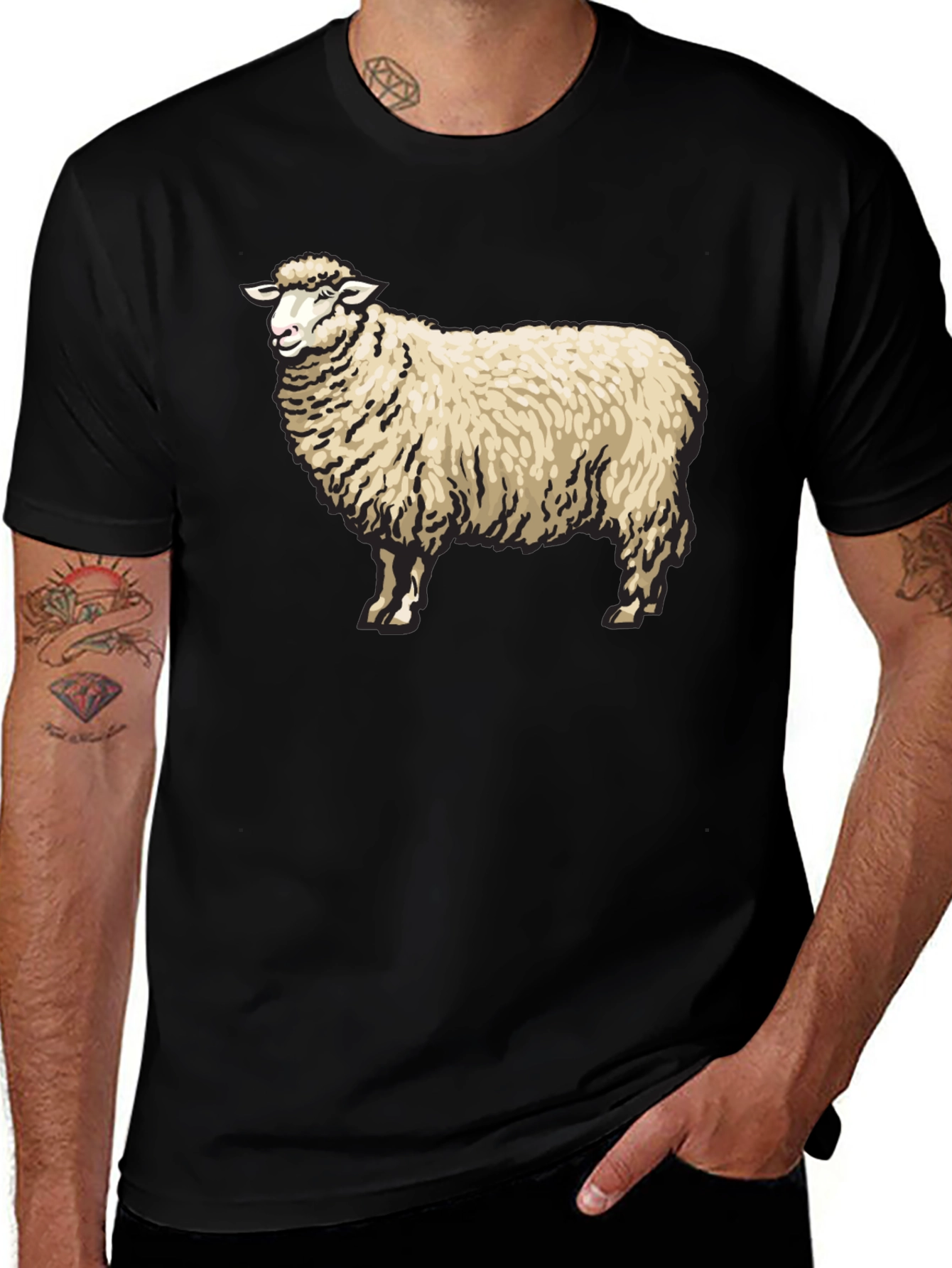 Sheep Graphic Black T-Shirt