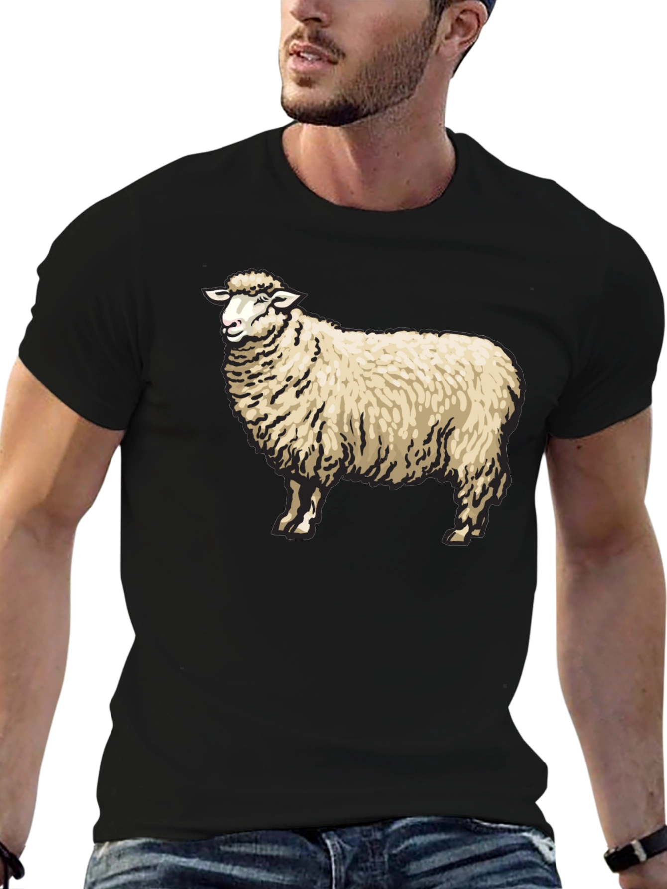 Sheep Graphic Black T-Shirt