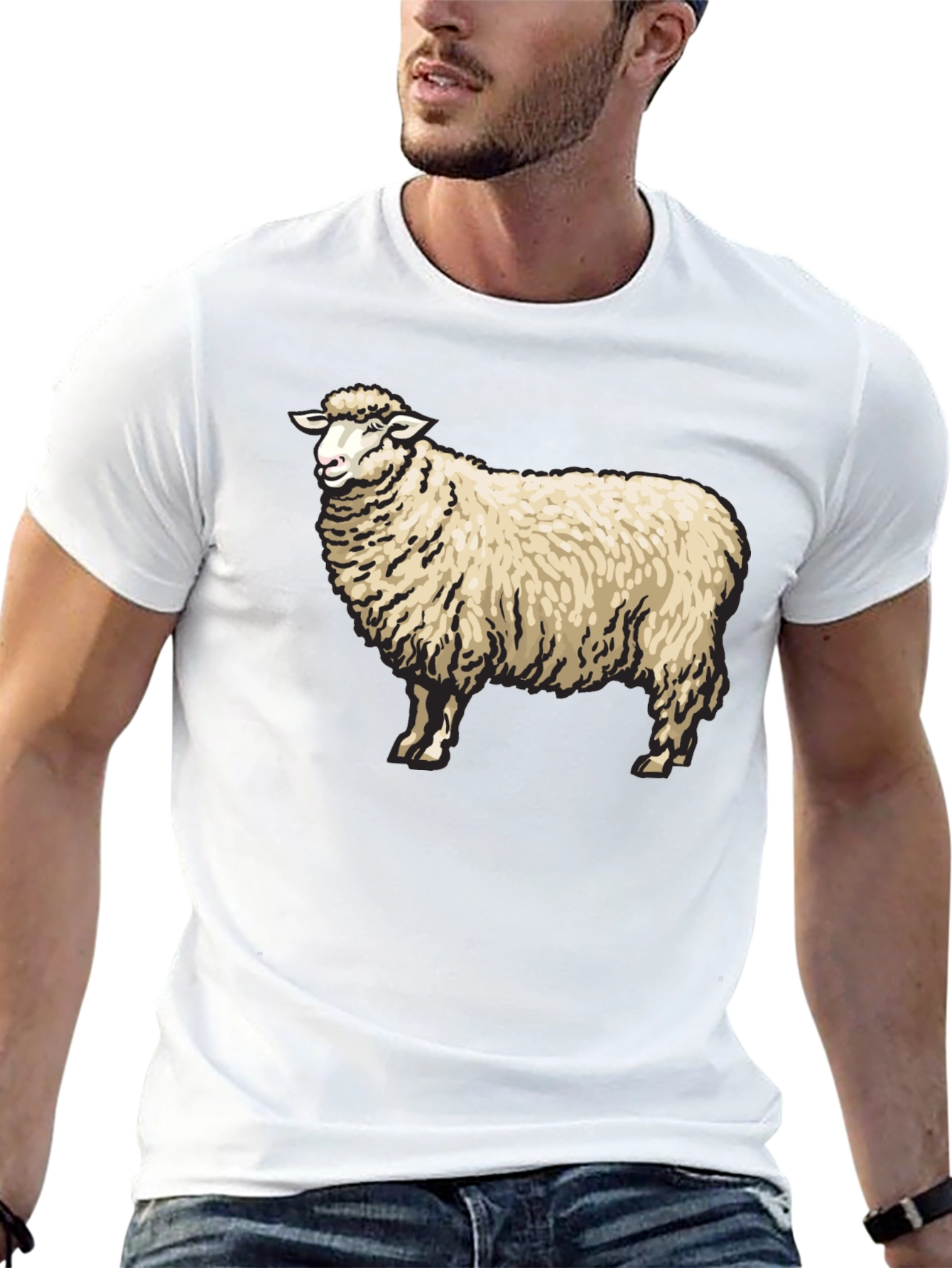 Sheep Graphic Black T-Shirt