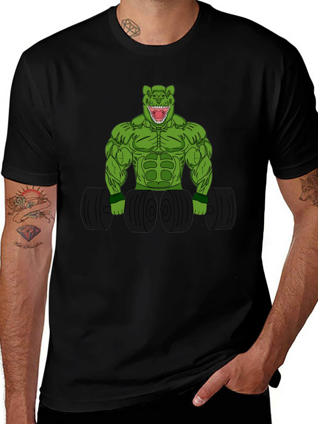 Dino Gym T-Shirt - Black Cotton Tee