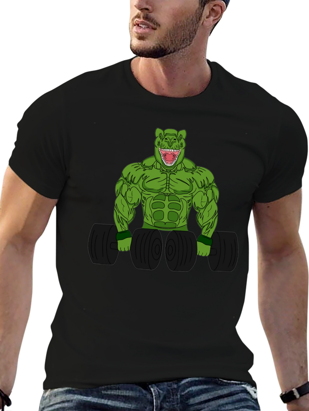 Dino Gym T-Shirt - Black Cotton Tee