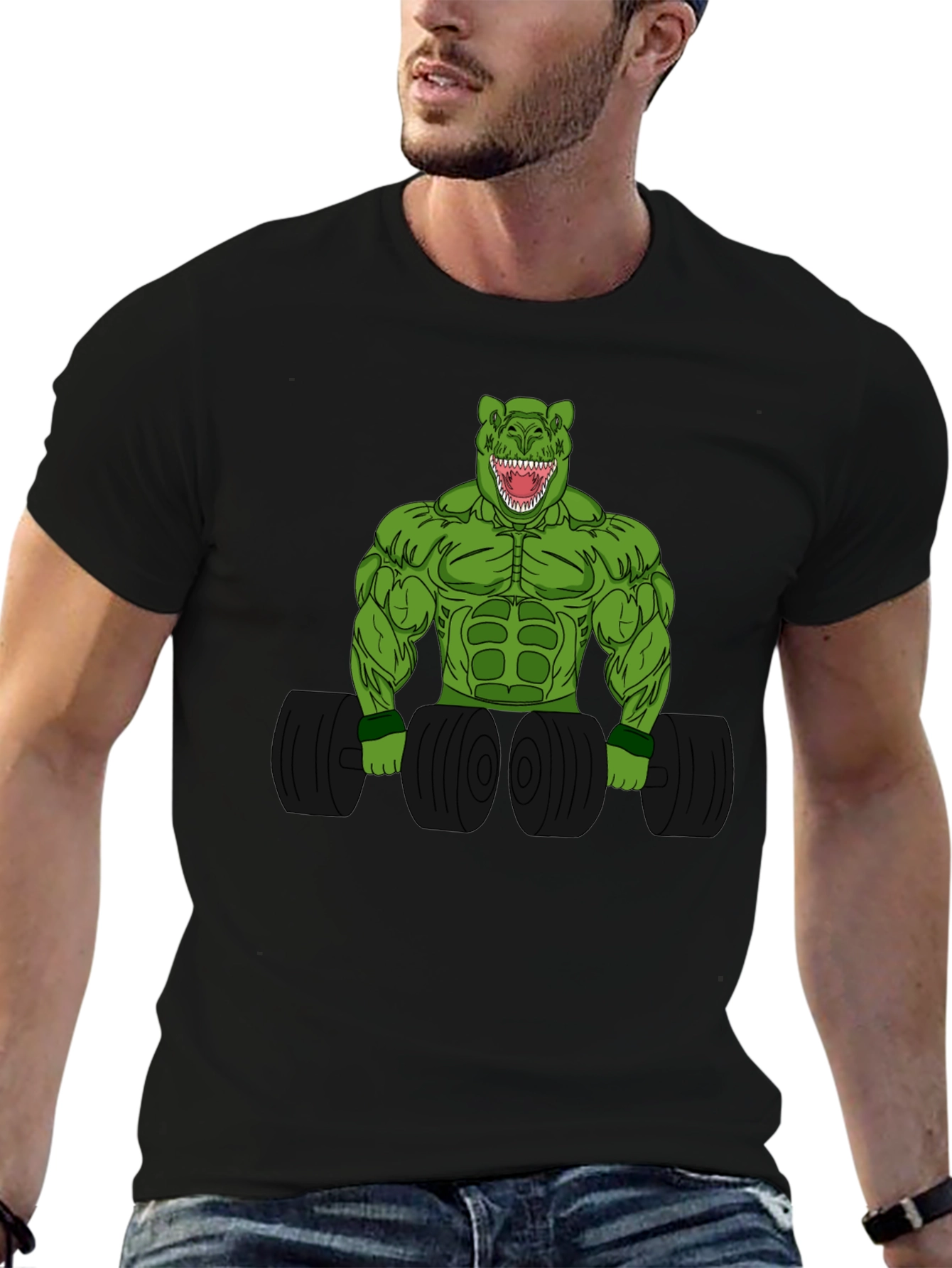 Dino Gym T-Shirt - Black Cotton Tee