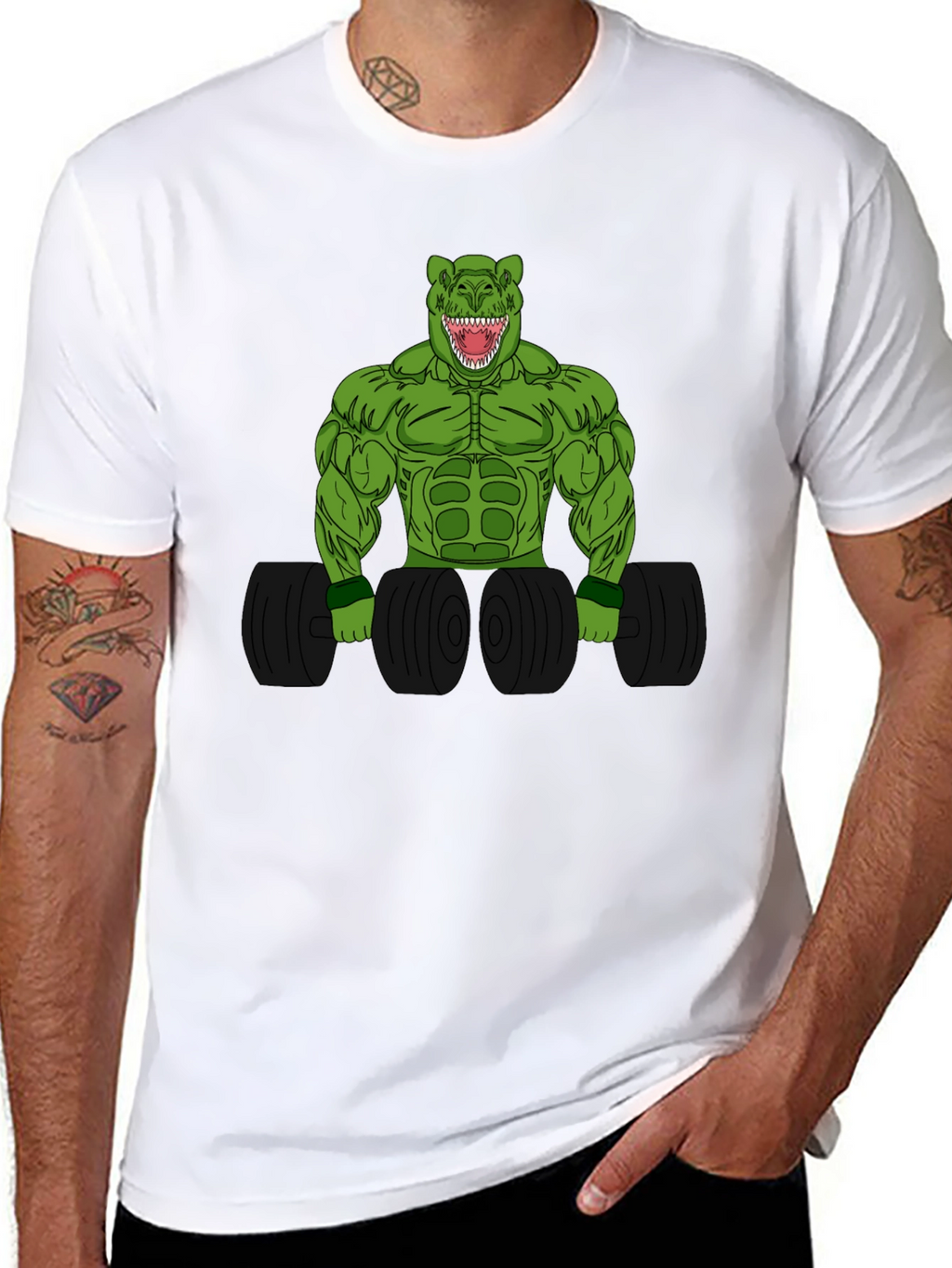 Dino Gym T-Shirt - Black Cotton Tee