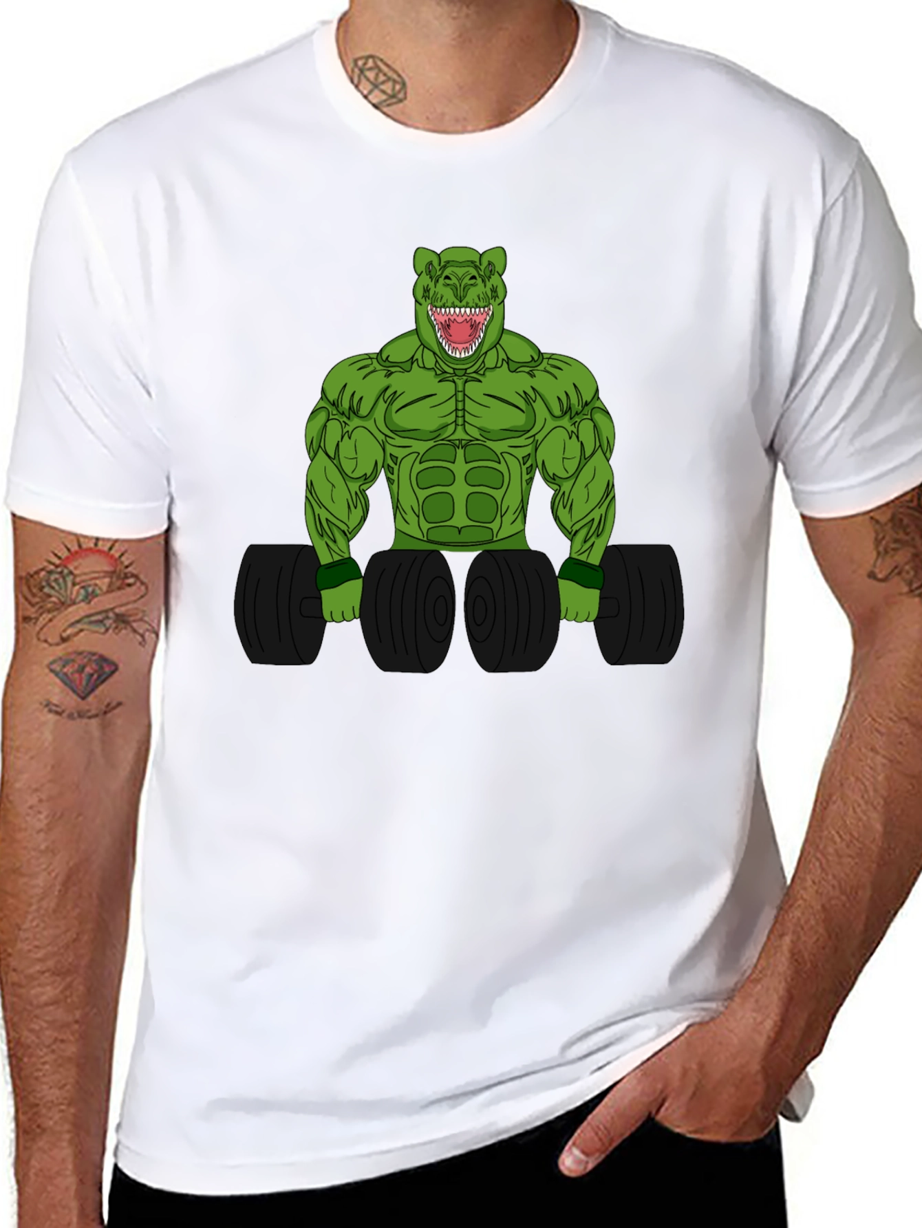 Dino Gym T-Shirt - Black Cotton Tee