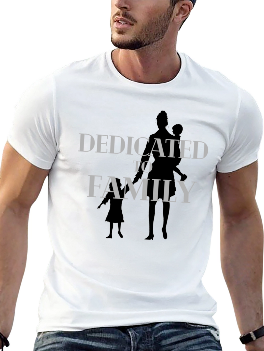 Dedicated to Family T-Shirt - Black