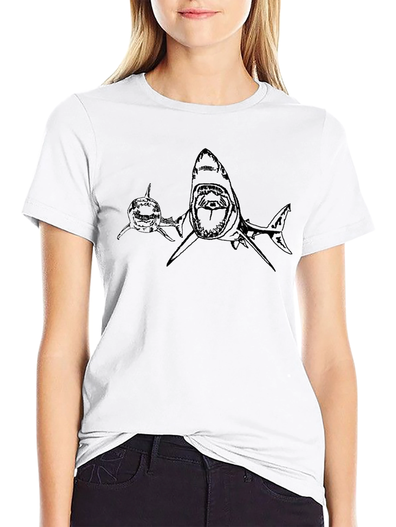 Shark Graphic Print Mens T-Shirt