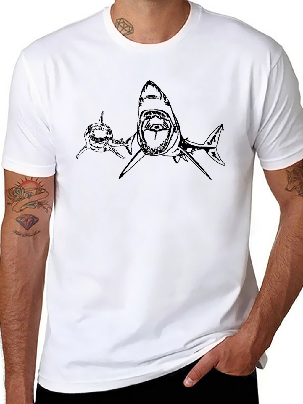 Shark Graphic Print Mens T-Shirt