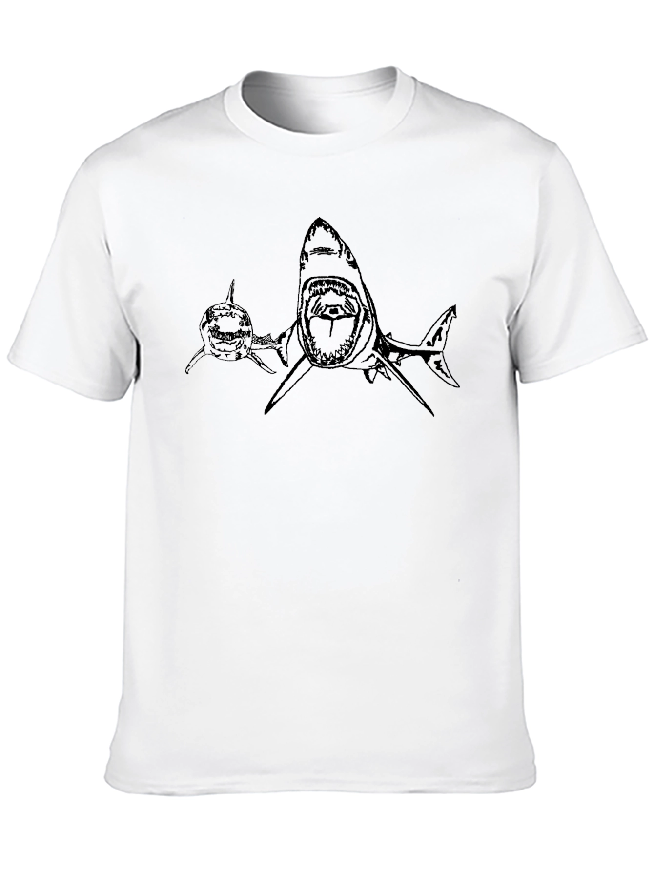 Shark Graphic Print Mens T-Shirt