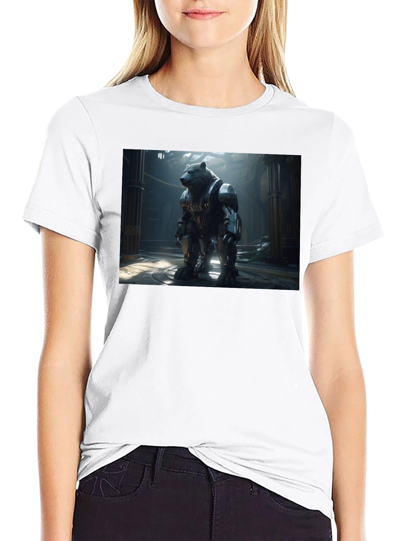 Robo Bear T-Shirt - Futuristic Animal Tee