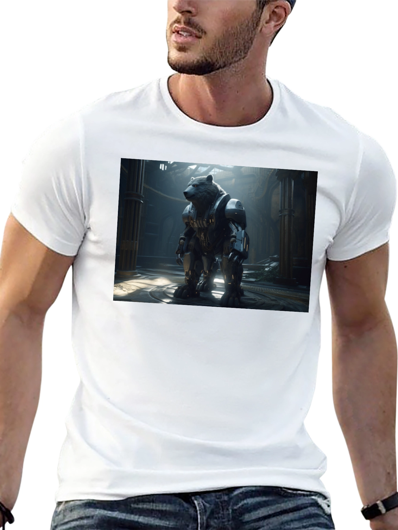 Robo Bear T-Shirt - Futuristic Animal Tee