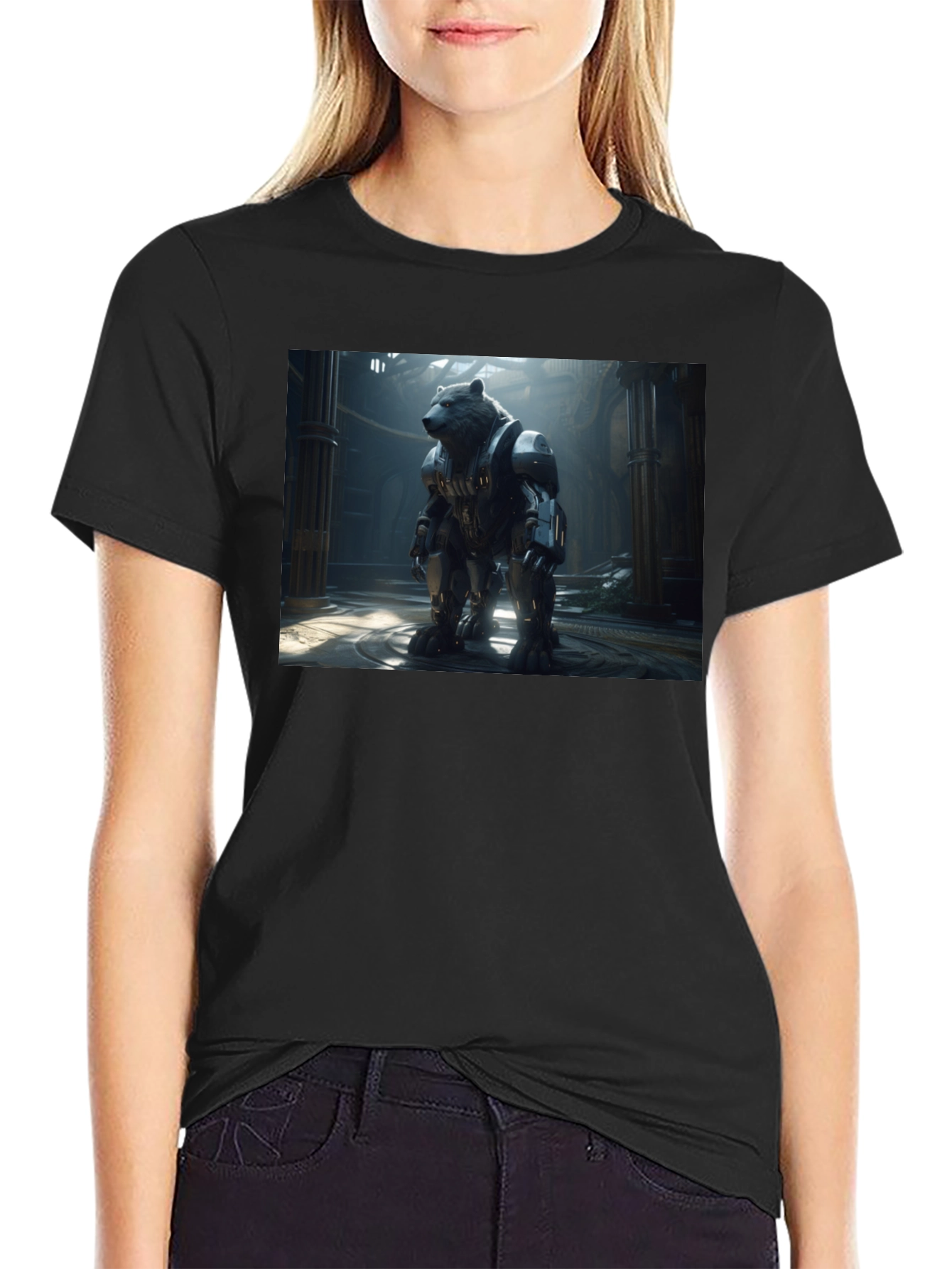 Robo Bear T-Shirt - Futuristic Animal Tee