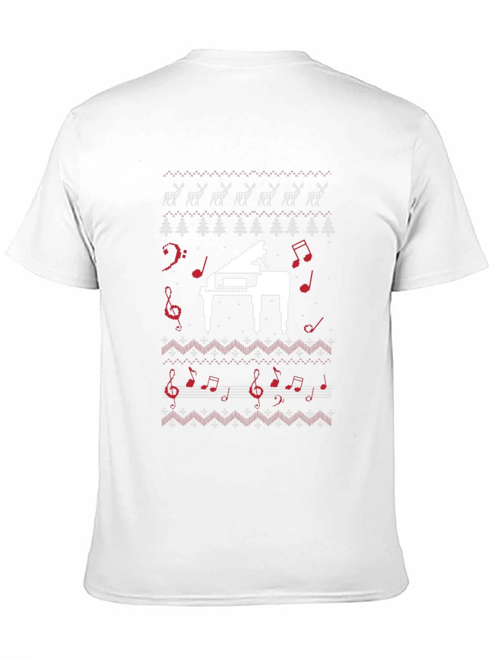 Musical Piano Christmas Pattern T-Shirt