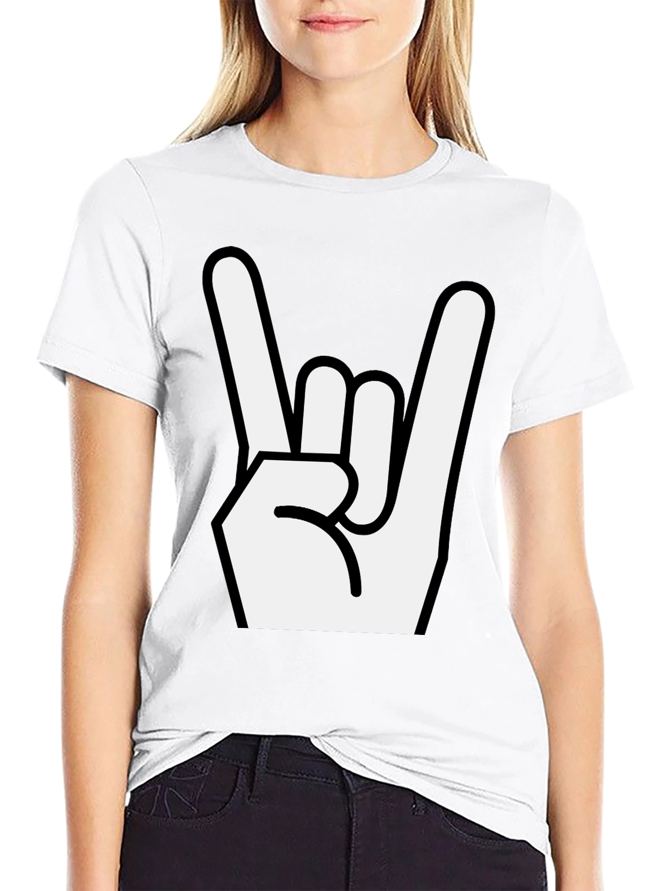 Rock On Gesture Black T-Shirt