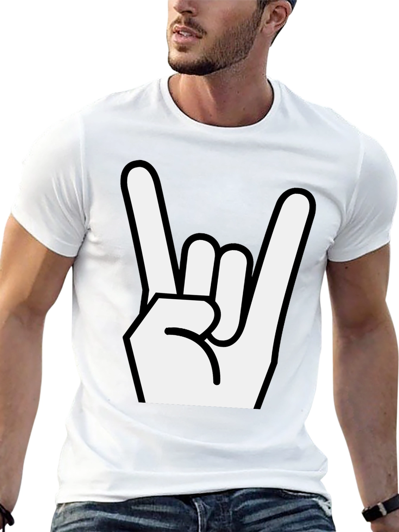 Rock On Gesture Black T-Shirt