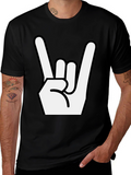 Rock On Gesture Black T-Shirt