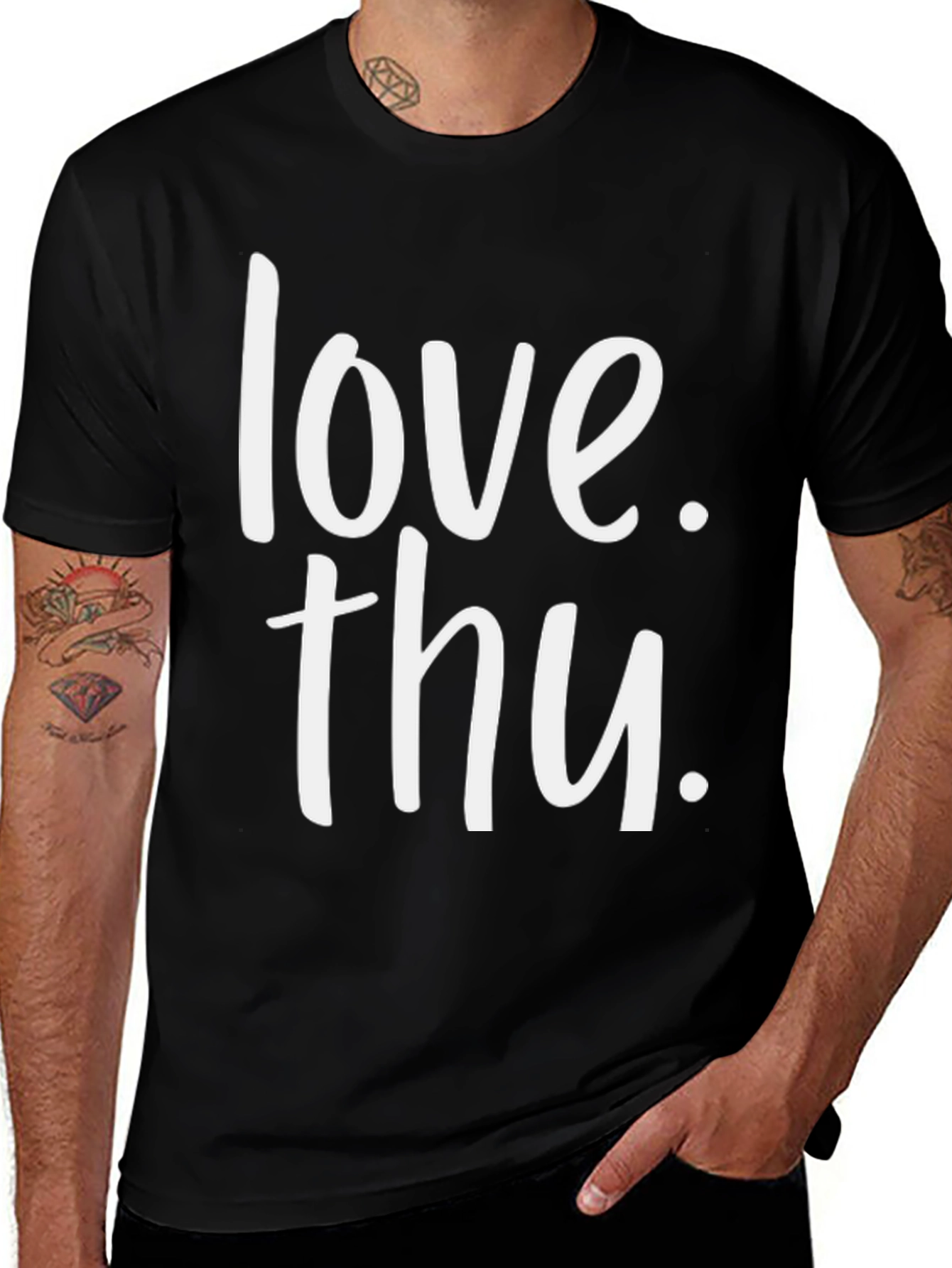 Love Thu. Black Graphic T-Shirt