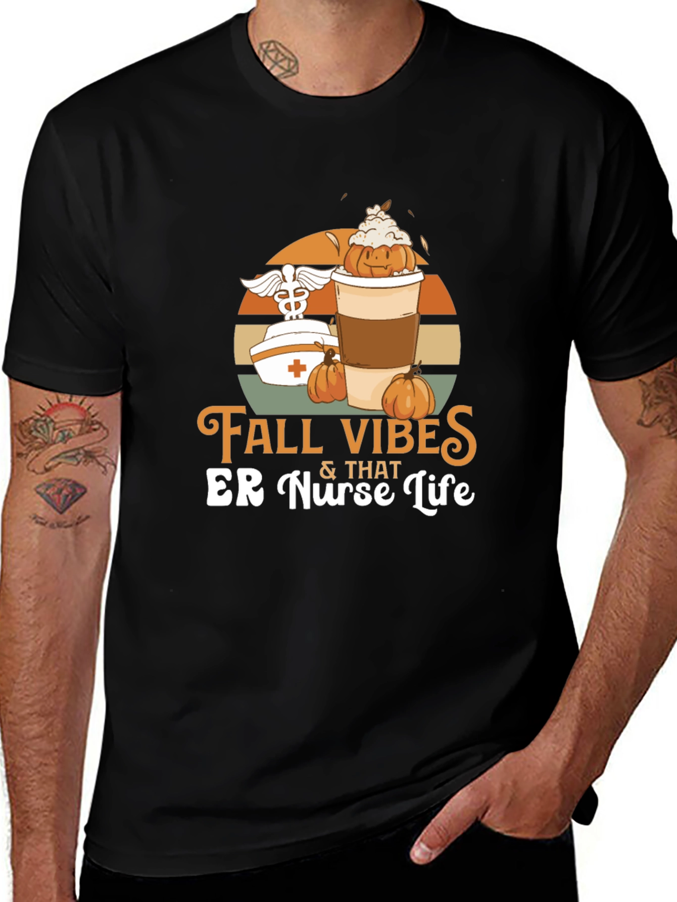 Fall Vibes ER Nurse Life Graphic Tee