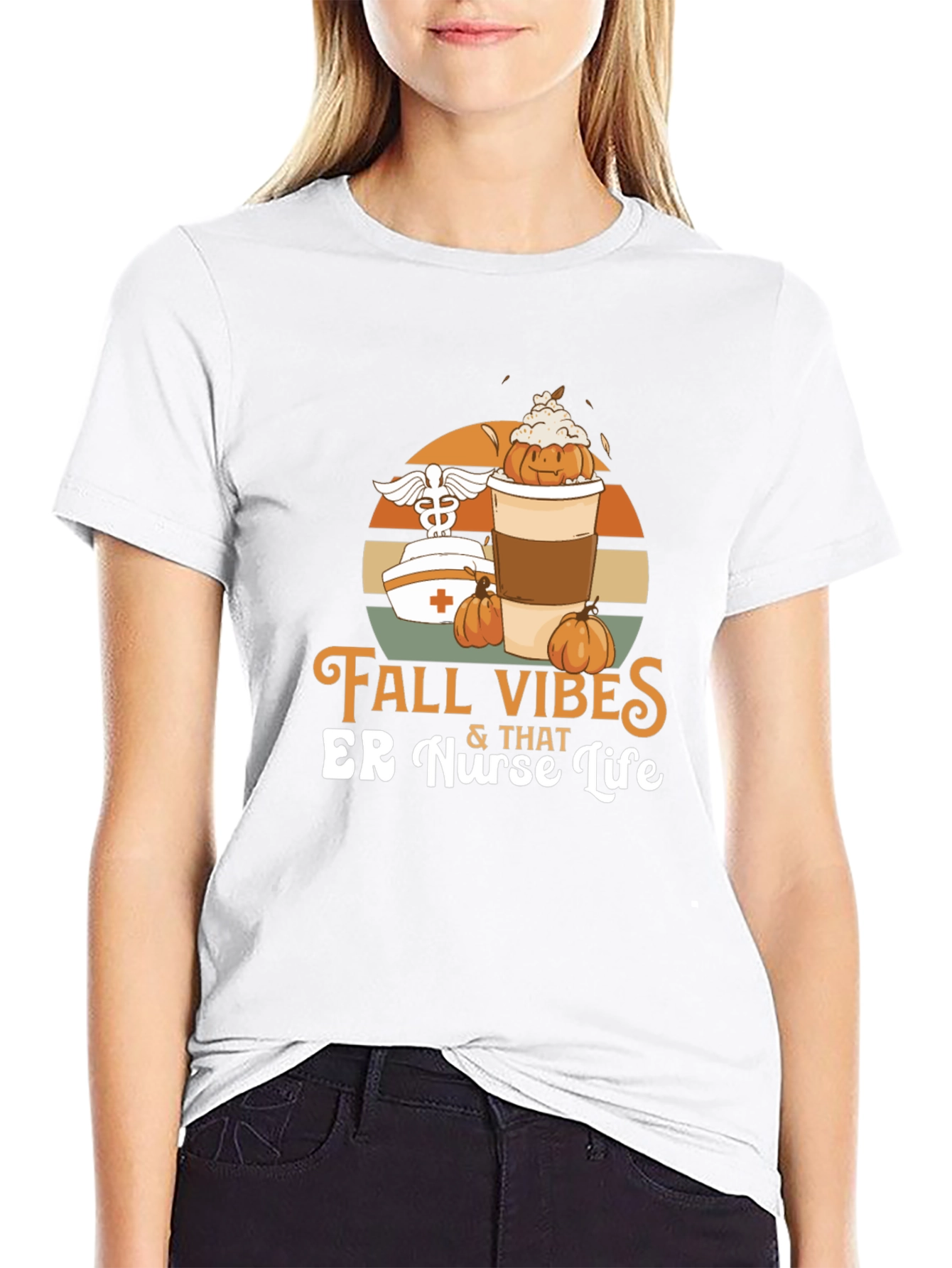 Fall Vibes ER Nurse Life Graphic Tee