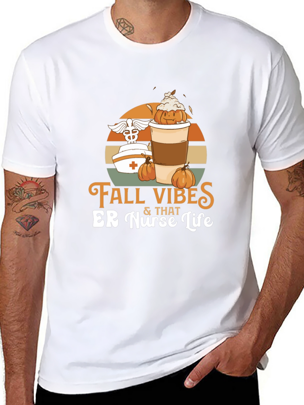 Fall Vibes ER Nurse Life Graphic Tee