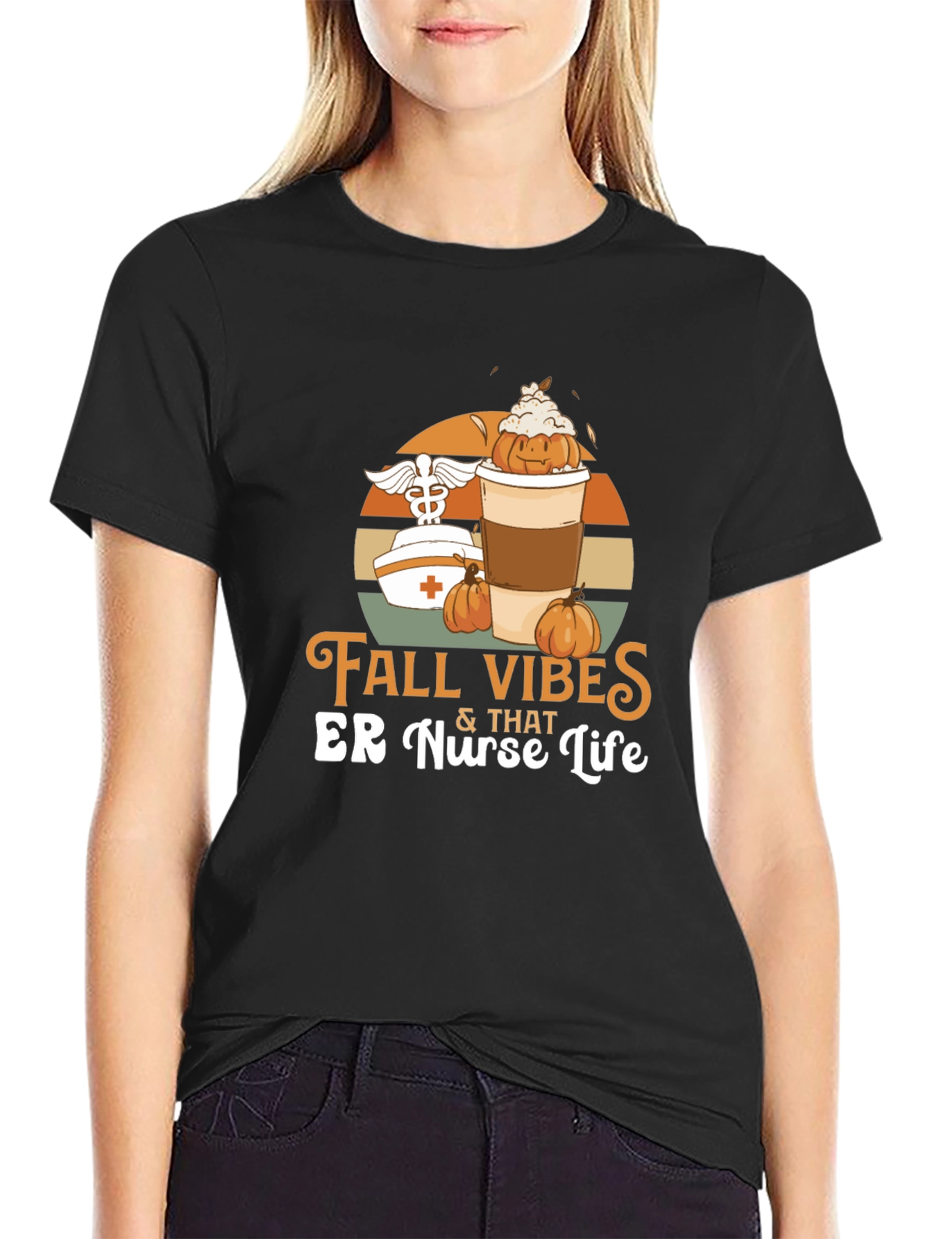 Fall Vibes ER Nurse Life Graphic Tee
