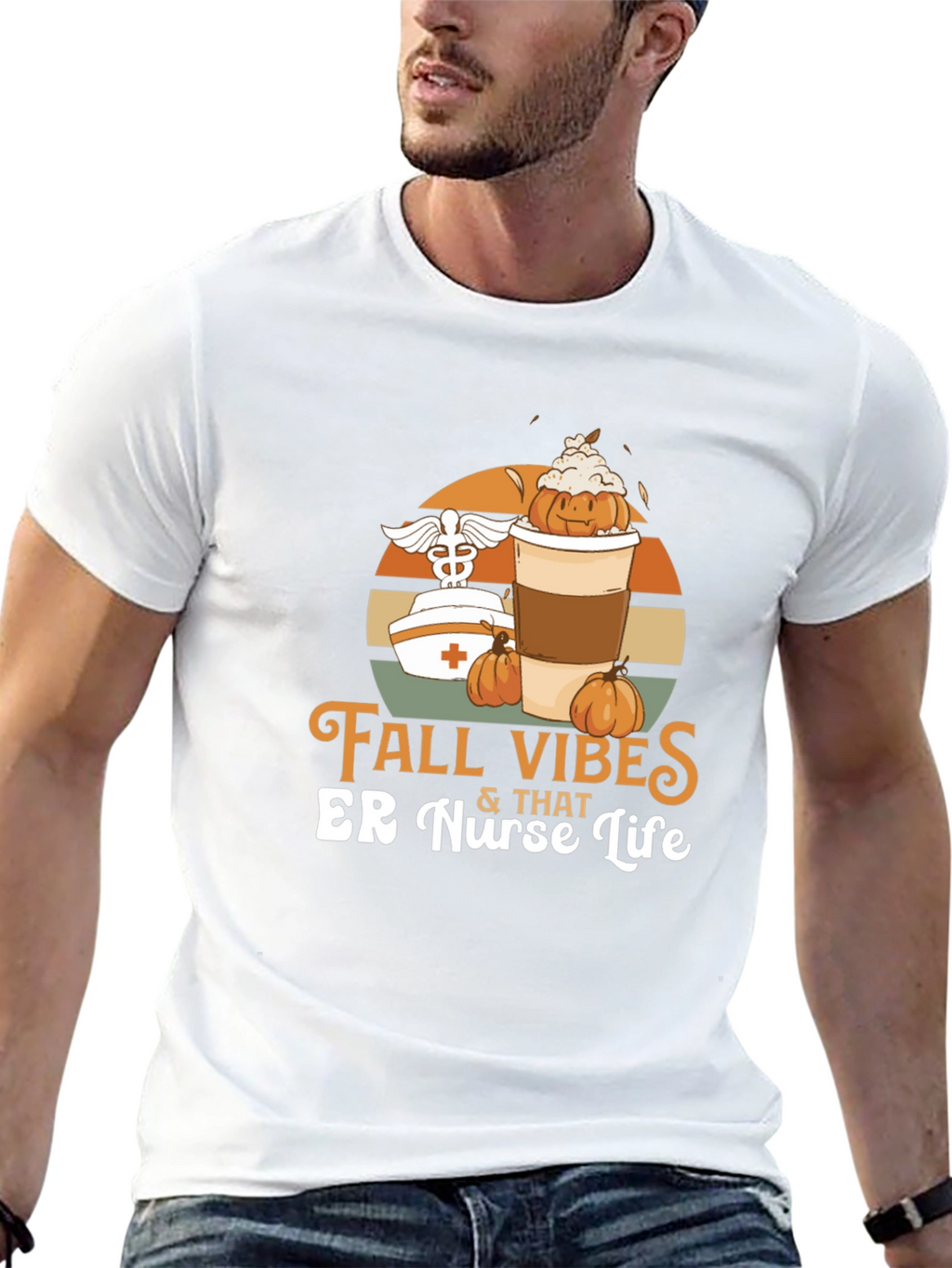 Fall Vibes ER Nurse Life Graphic Tee