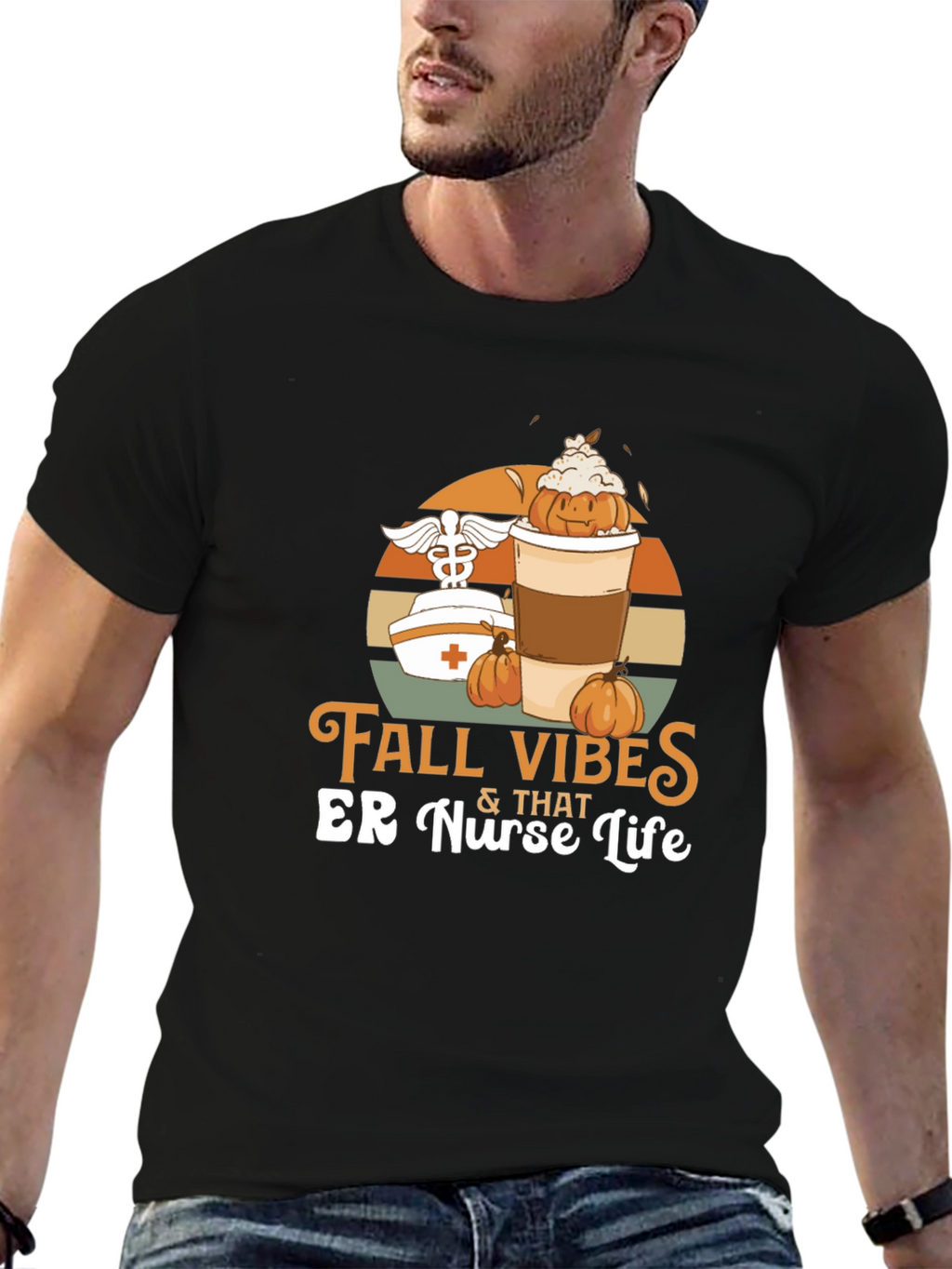 Fall Vibes ER Nurse Life Graphic Tee