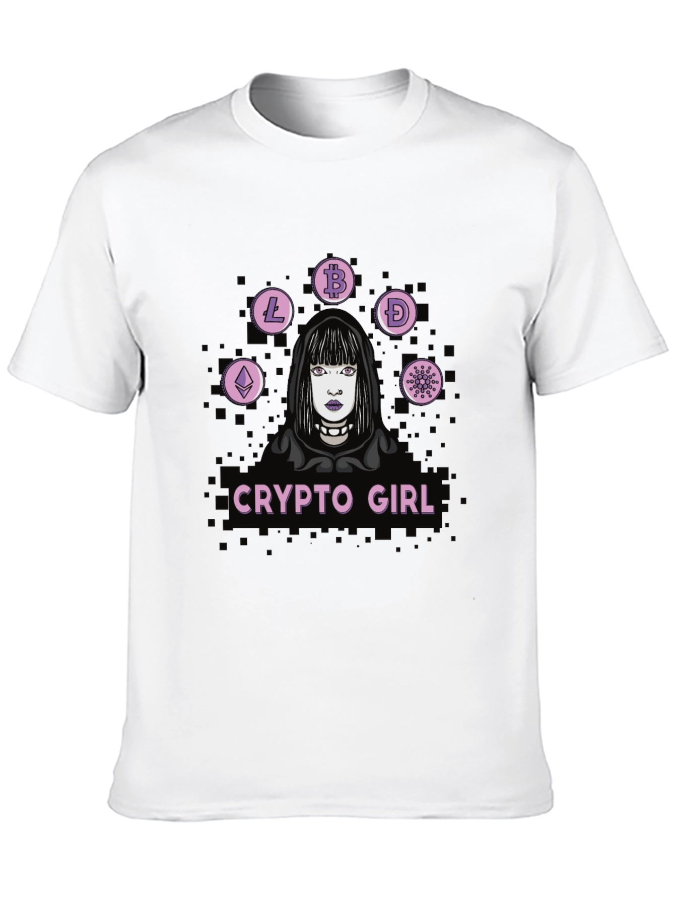 Crypto Girl Black Graphic T-Shirt