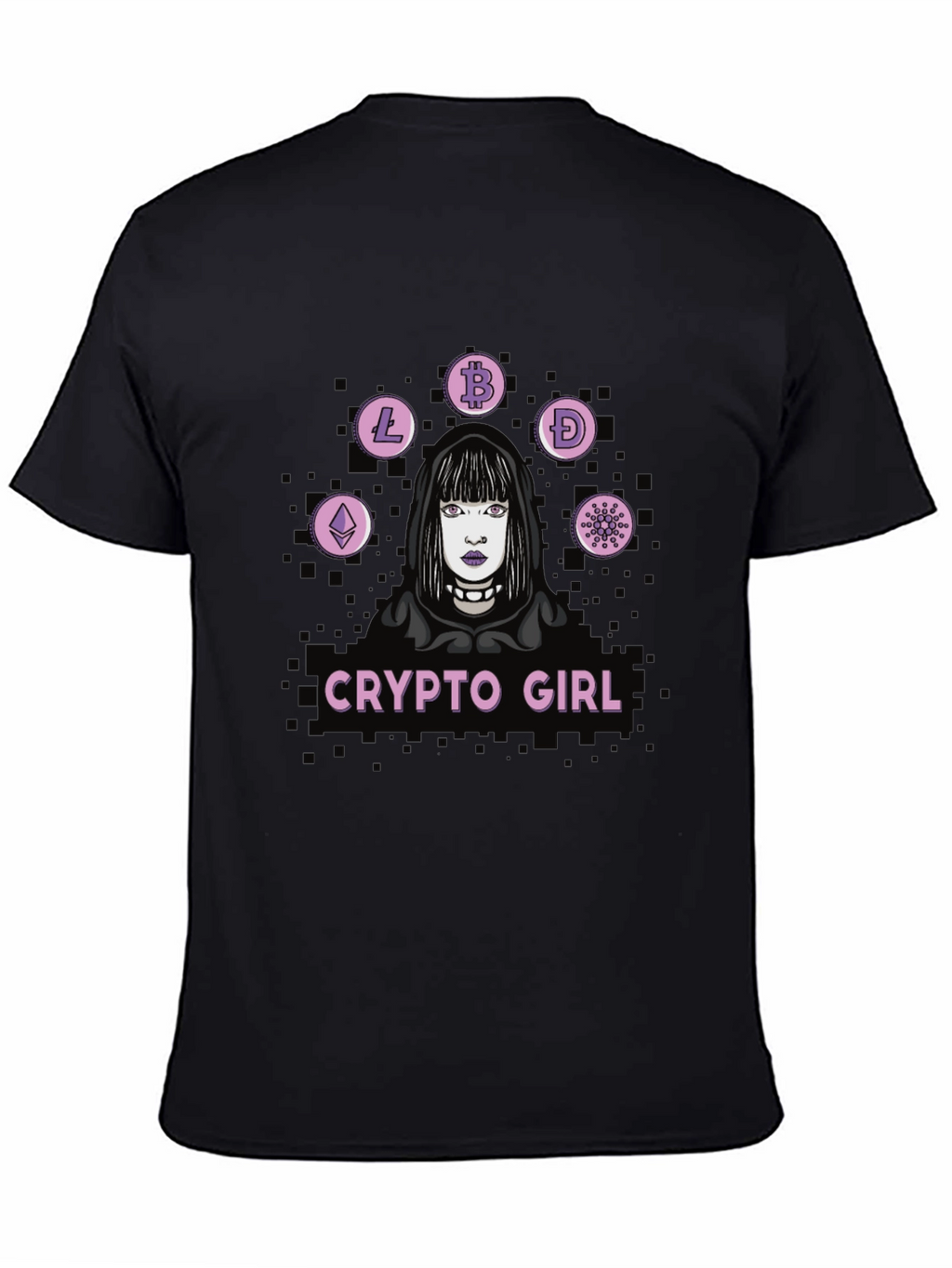 Crypto Girl Black Graphic T-Shirt