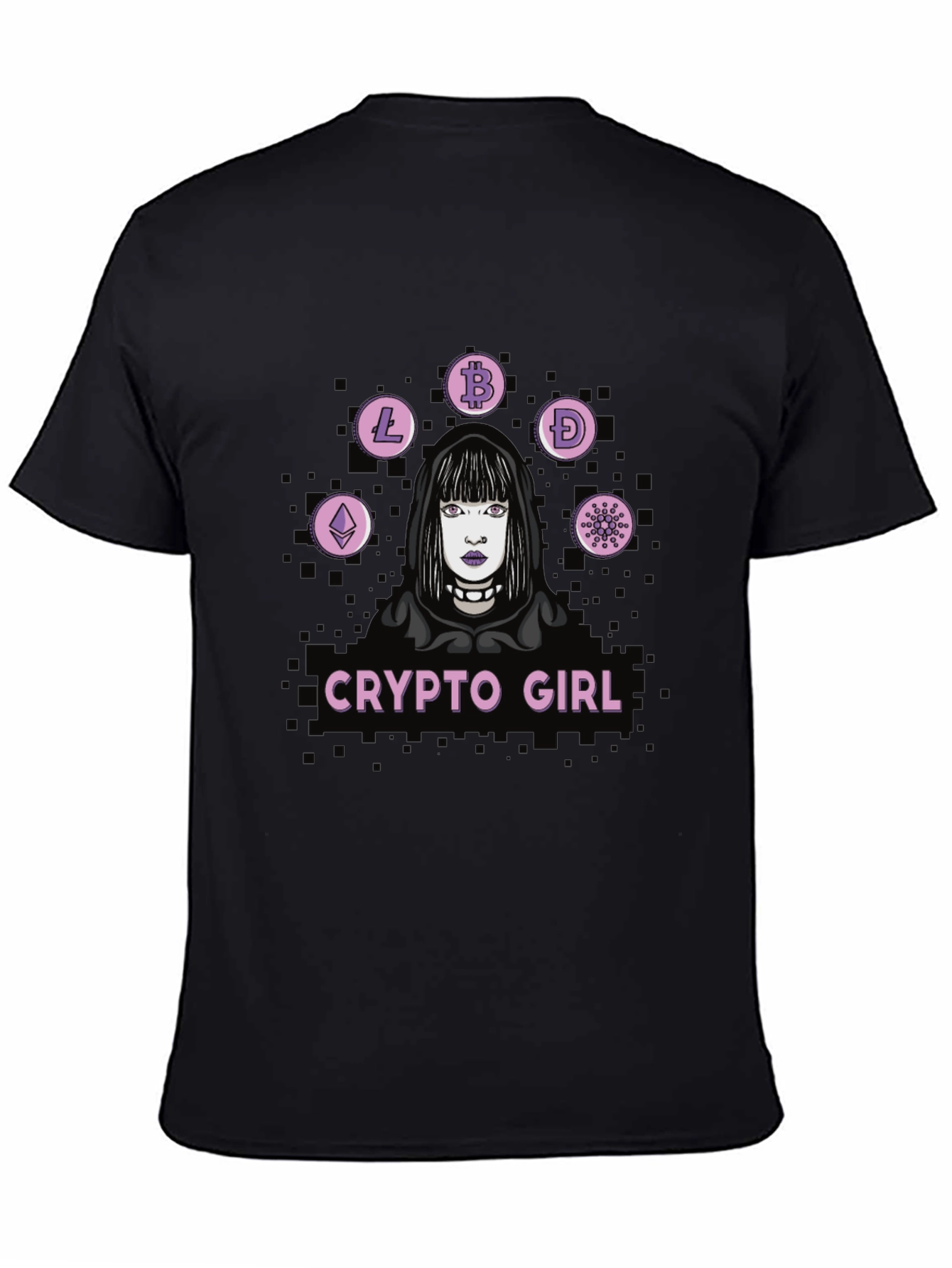Crypto Girl Black Graphic T-Shirt