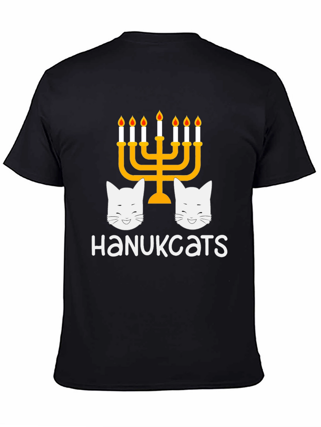 Hanukkah Cats Menorah Graphic T-Shirt