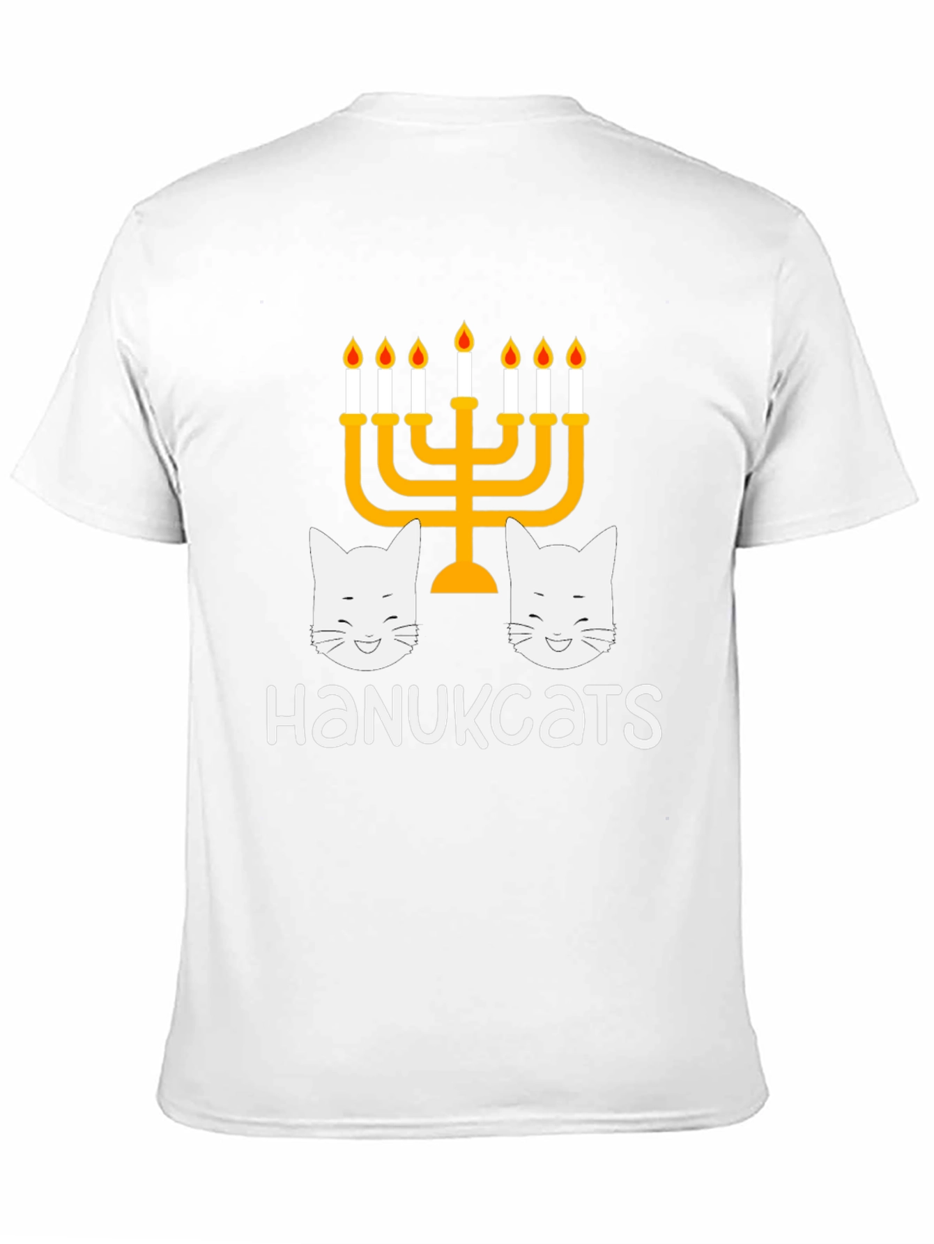 Hanukkah Cats Menorah Graphic T-Shirt