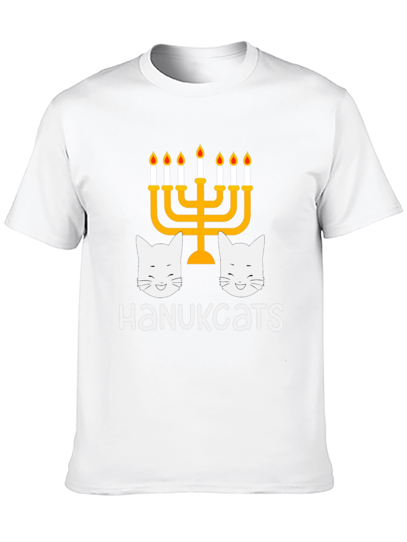 Hanukkah Cats Menorah Graphic T-Shirt