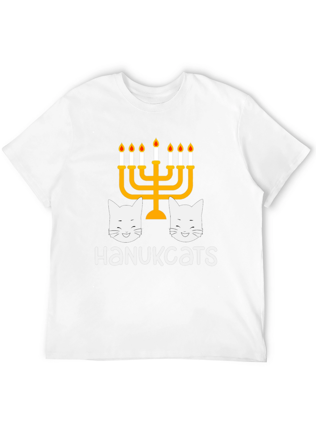 Hanukkah Cats Menorah Graphic T-Shirt