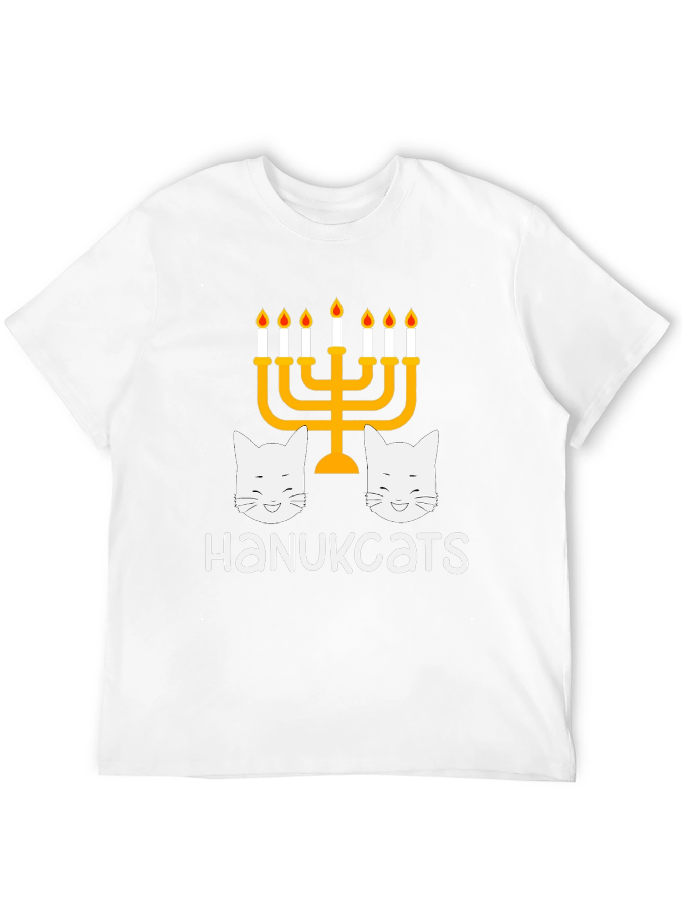 Hanukkah Cats Menorah Graphic T-Shirt