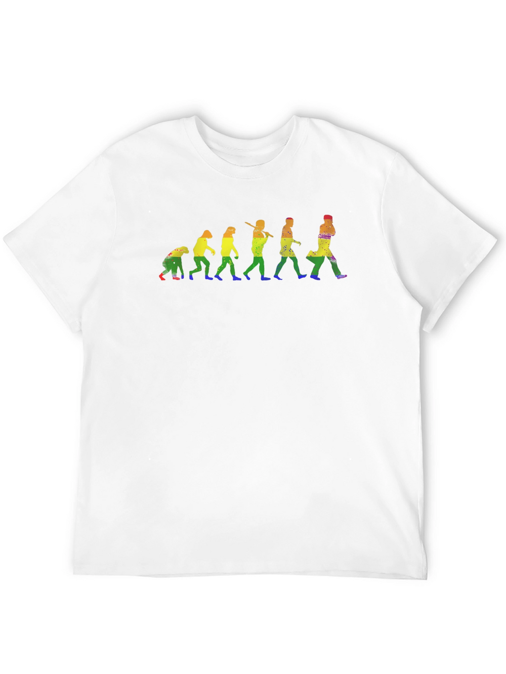 Evolution of Man Rainbow Graphic T-Shirt