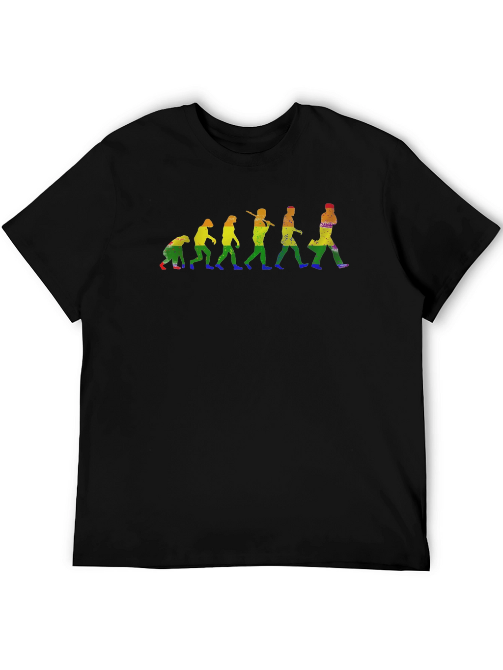 Evolution of Man Rainbow Graphic T-Shirt