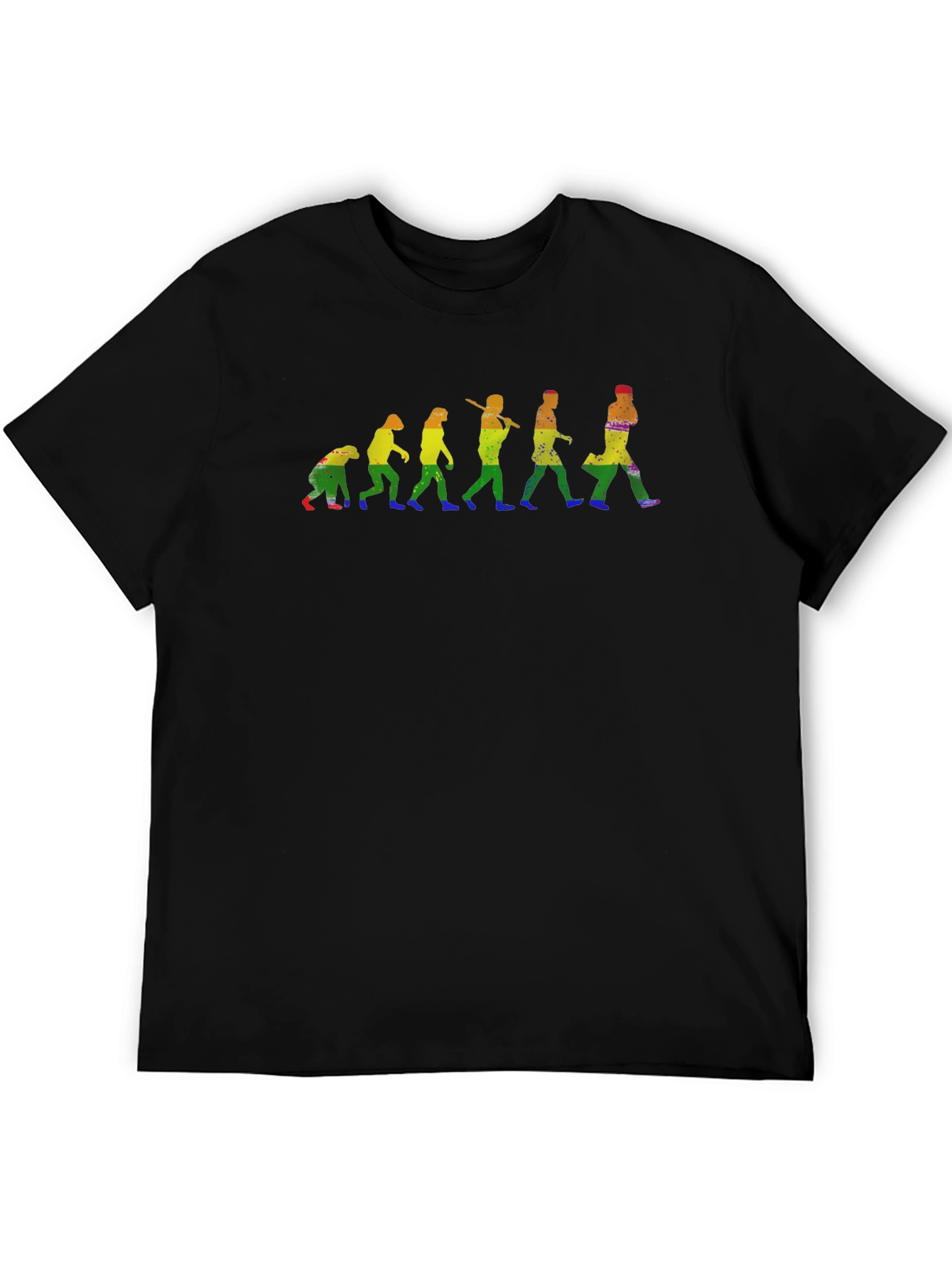 Evolution of Man Rainbow Graphic T-Shirt