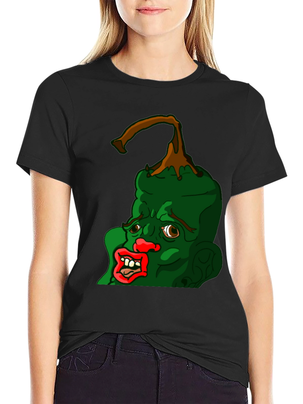 Grotesque Pepper Head Black T-Shirt