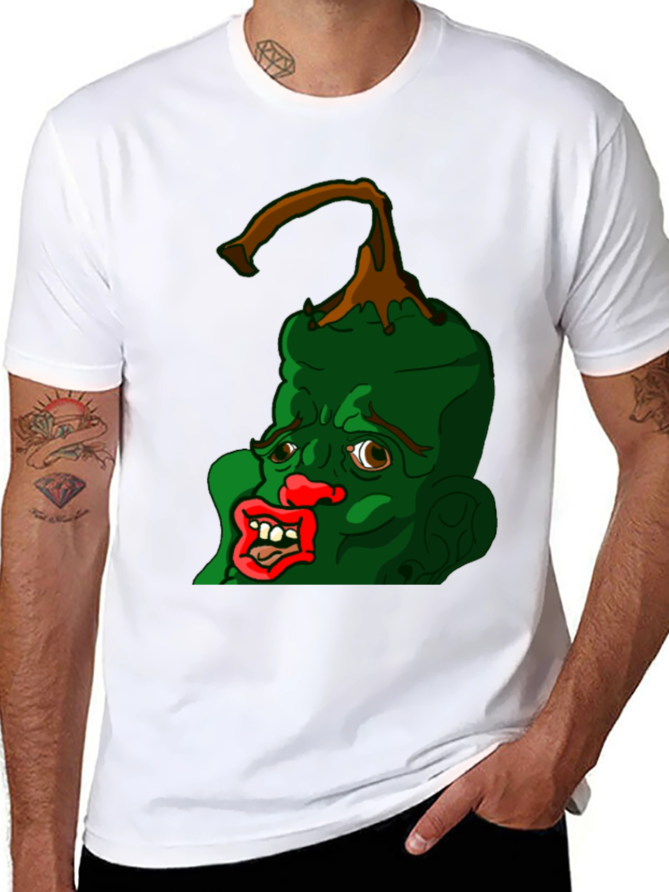 Grotesque Pepper Head Black T-Shirt