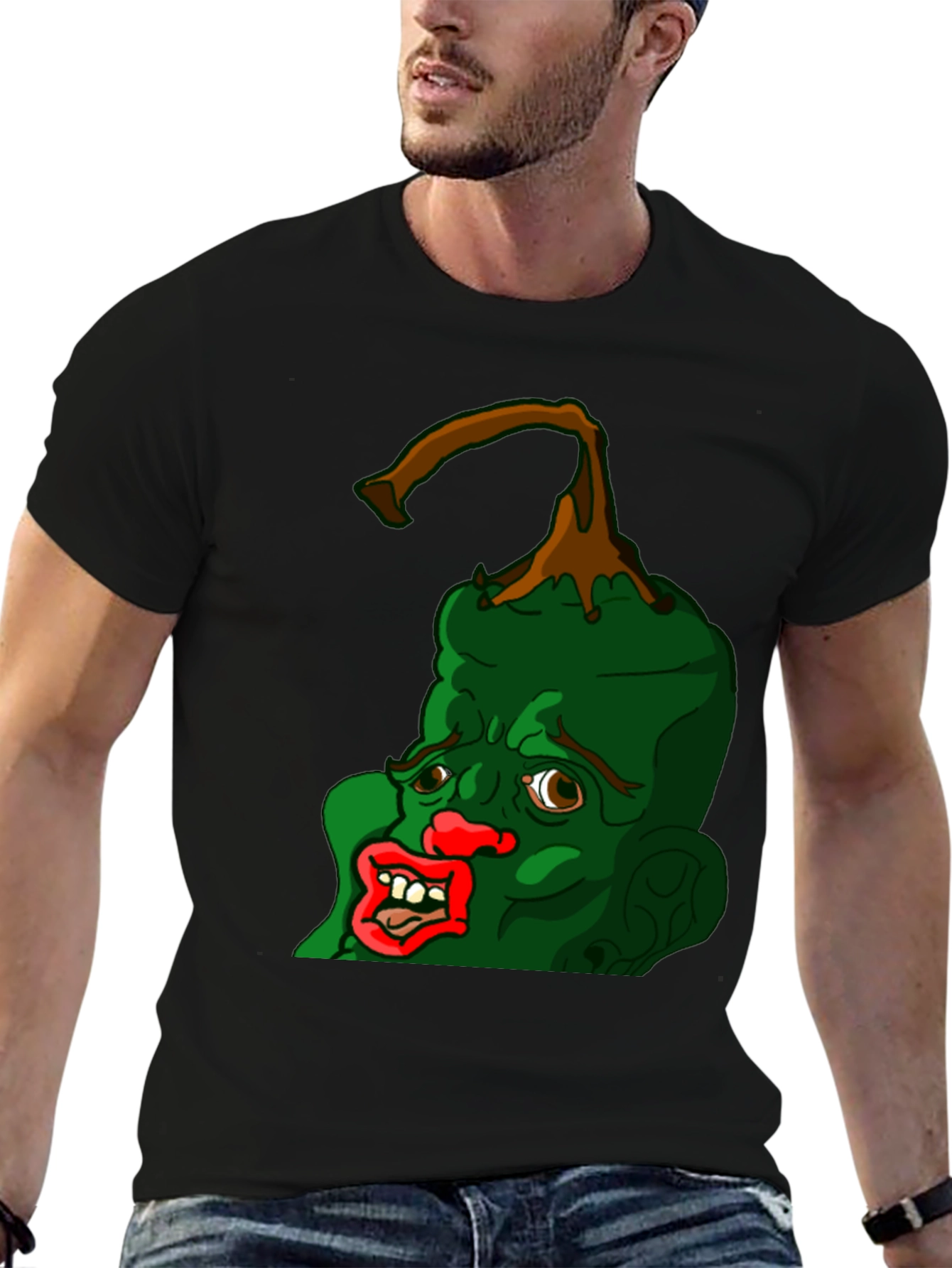 Grotesque Pepper Head Black T-Shirt