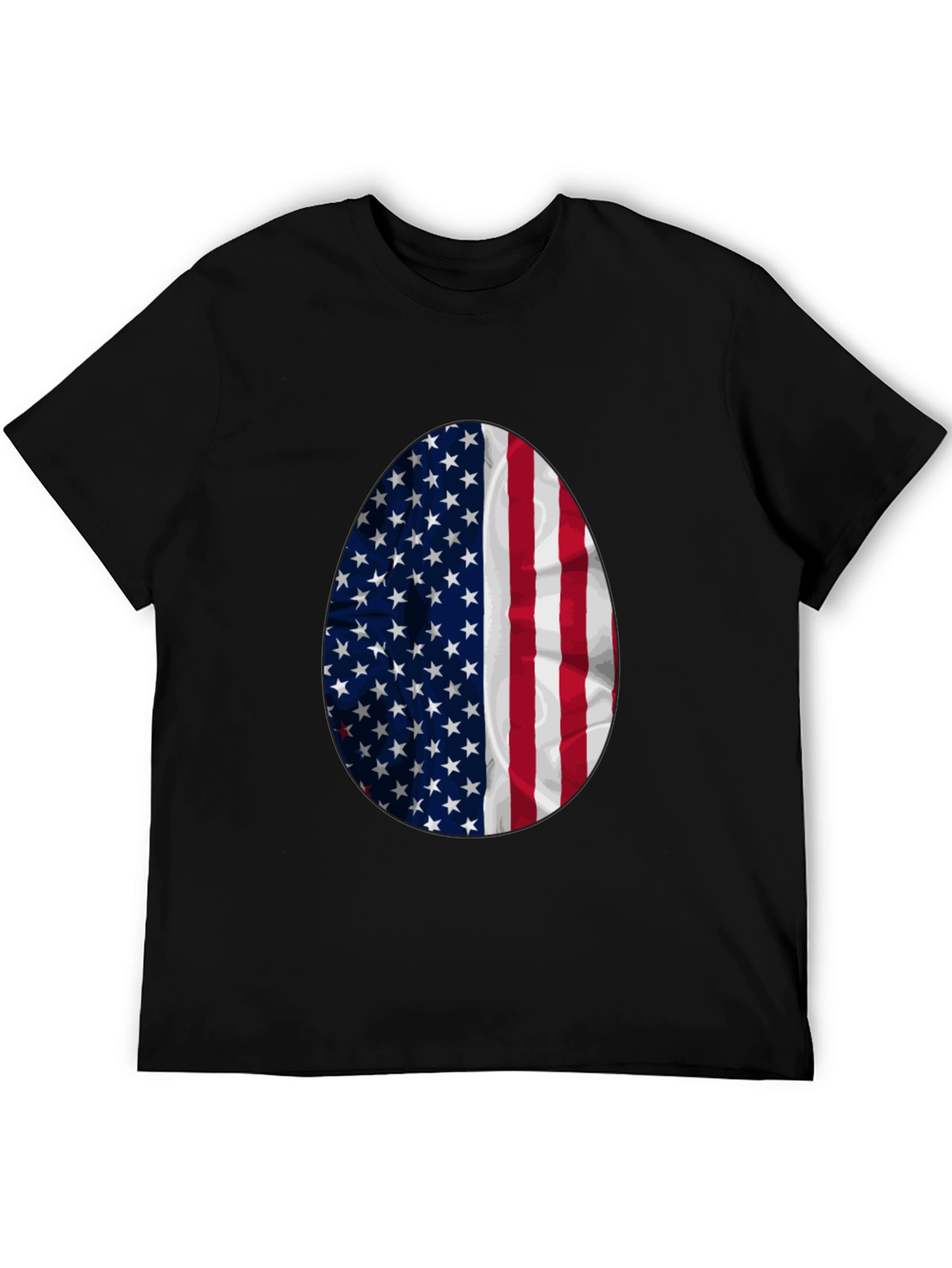 American Flag Egg Graphic Tee - Patriotic Easter T-Shirt
