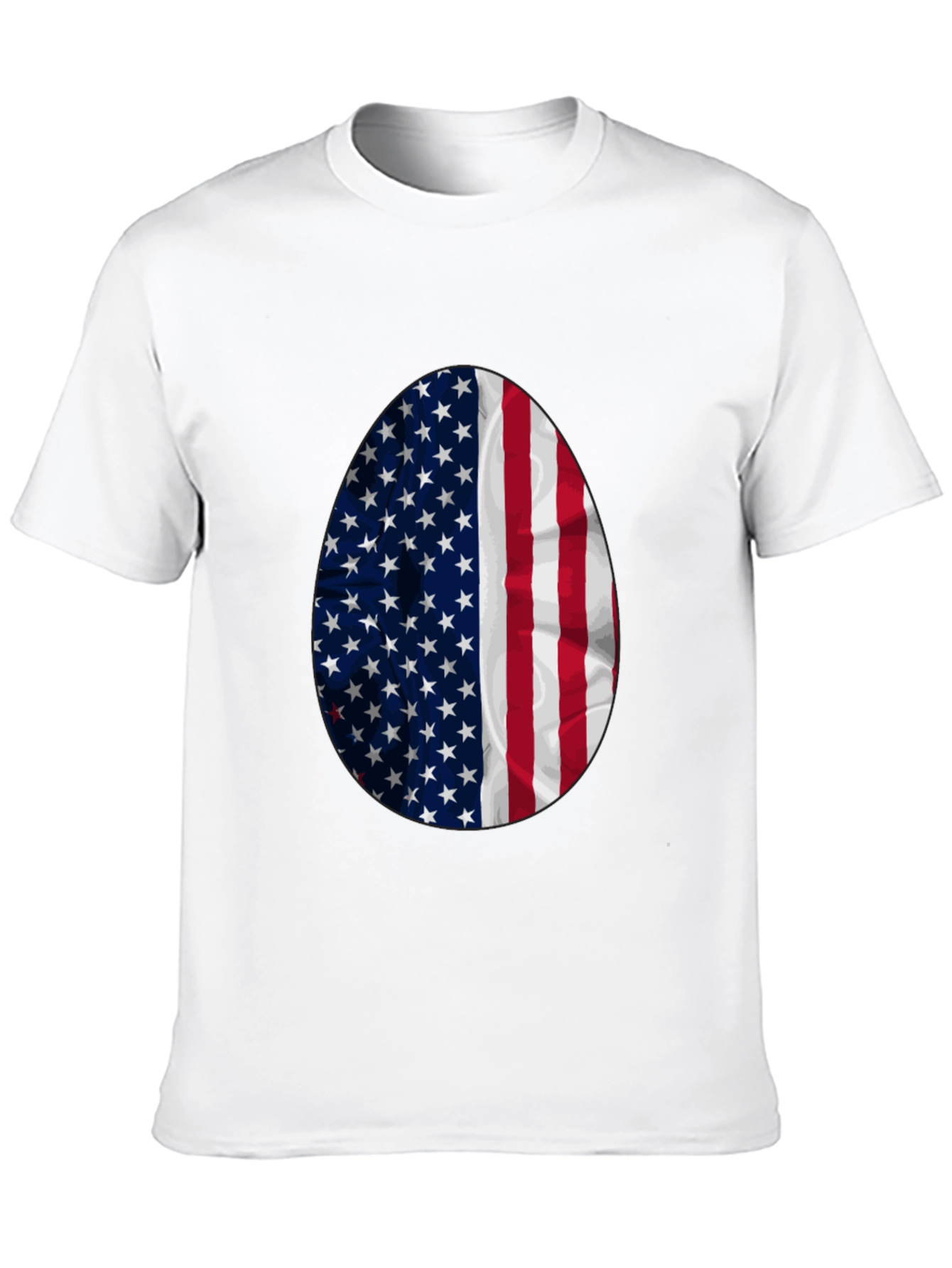 American Flag Egg Graphic Tee - Patriotic Easter T-Shirt